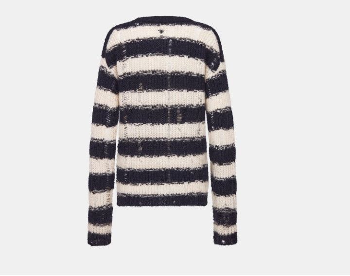 Dior o1w1db11124 Mariniere Bee Sweater in Navy Blue & Ivory Size M / US 6-8 / IT 42-44 - 2 Thumbnail