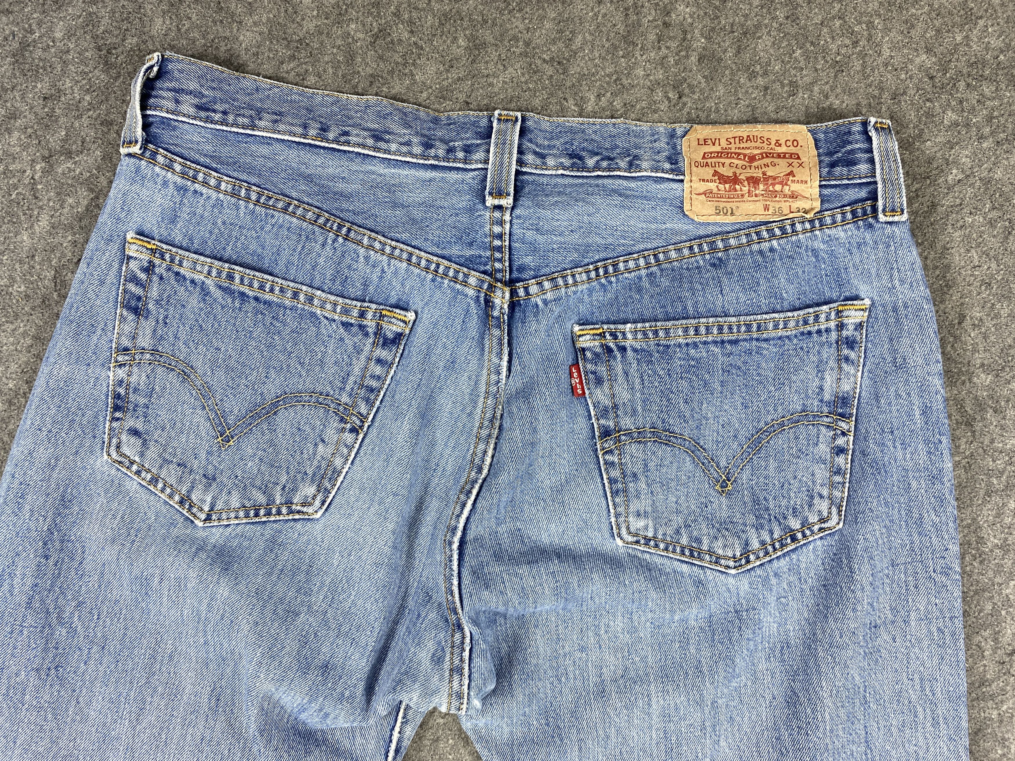 Levi's Blue Vintage Levi's 501 Jeans 35x31.5 Denim -JN1629 Size US 35 - 5 Thumbnail