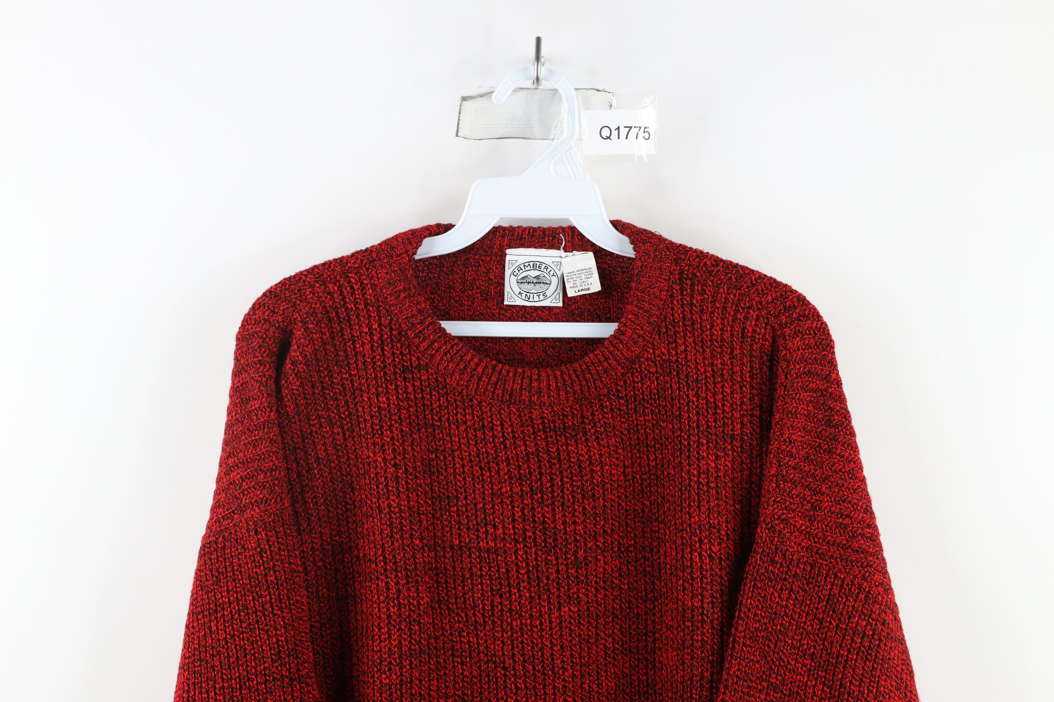 Vintage Vintage 90s Streetwear Chunky Ribbed Knit Sweater Red USA Size L / US 10 / IT 46 - 2 Thumbnail