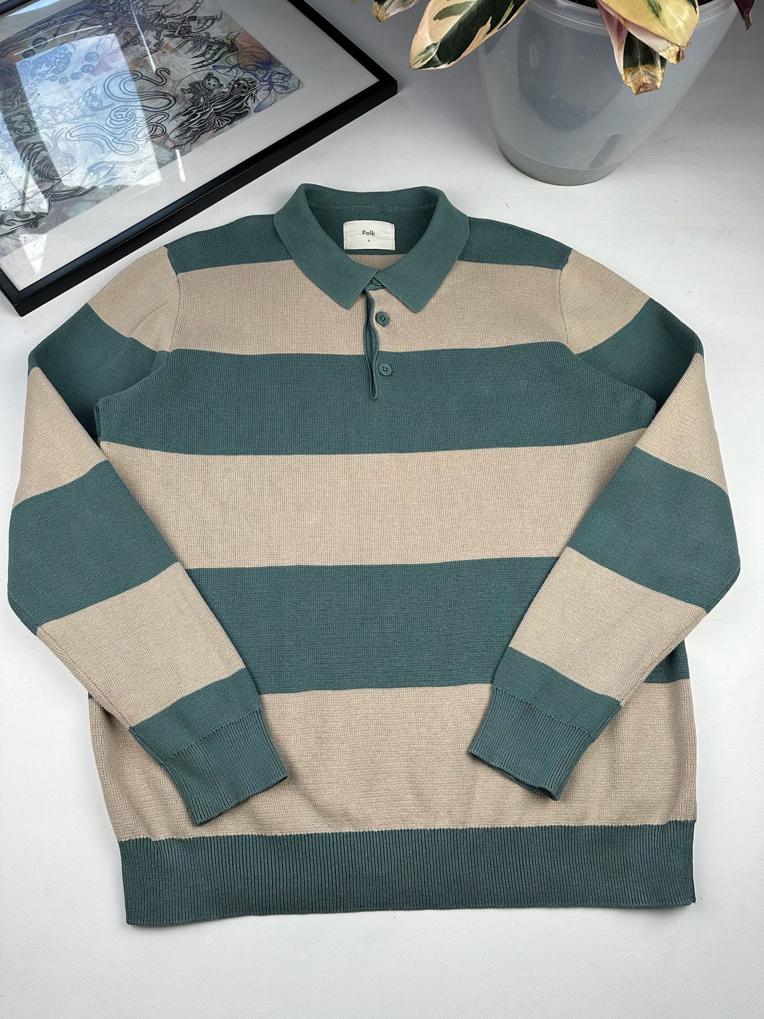 Folk $140 RRP New Folk Dk Teal Stone 3 BOTT. sweater size L Size US L / EU 52-54 / 3 - 2 Thumbnail