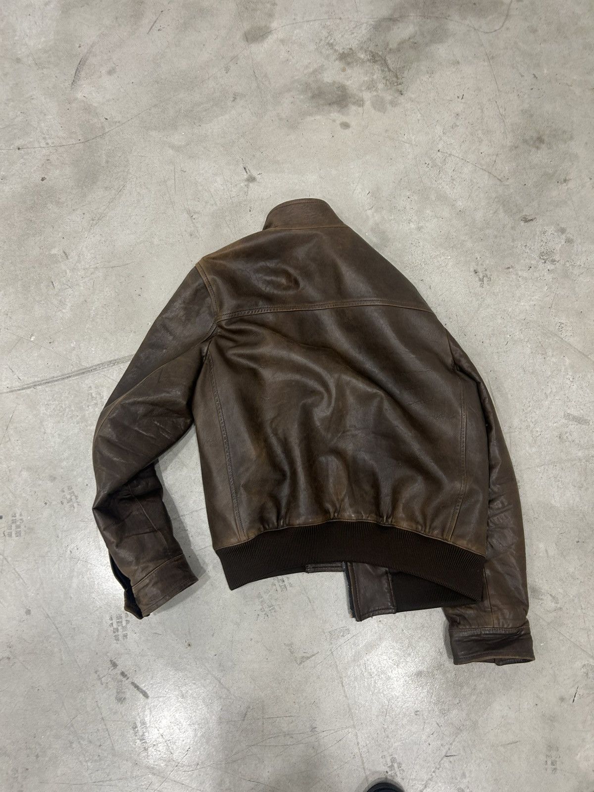 Prada Prada Brown Racer Leather Bomber / Jacket [Used - Size 46] Size US L / EU 52-54 / 3 - 11 Thumbnail