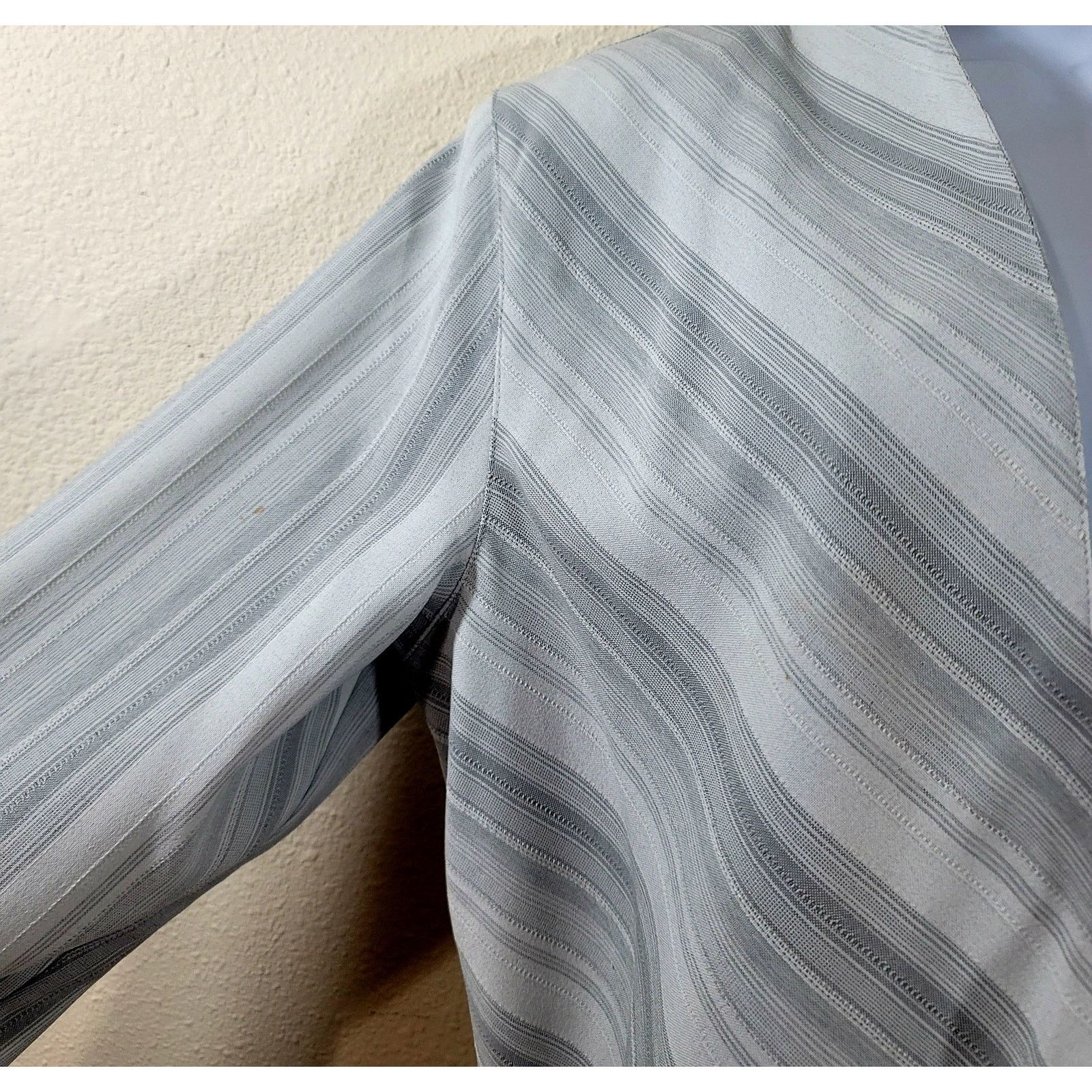 Other Draper's & Damon's Gray Striped Open Front Blazer Large Size L / US 10 / IT 46 - 7 Thumbnail