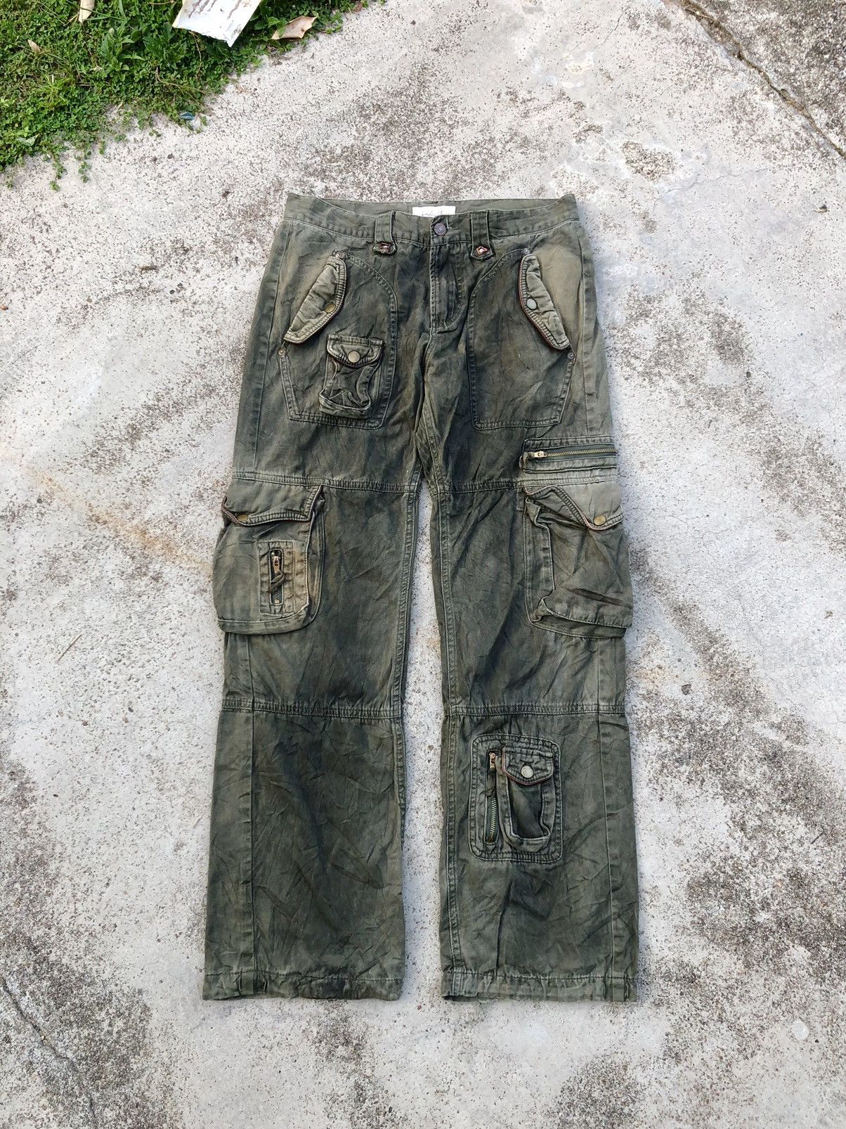 Japanese Brand × Voodoo Tactical WIDE LEG⚡️⚡️MULTIPOCKET SUN FADED GREEN PANT BY BOND&PEACE Size US 30 / EU 46 - 1 Thumbnail