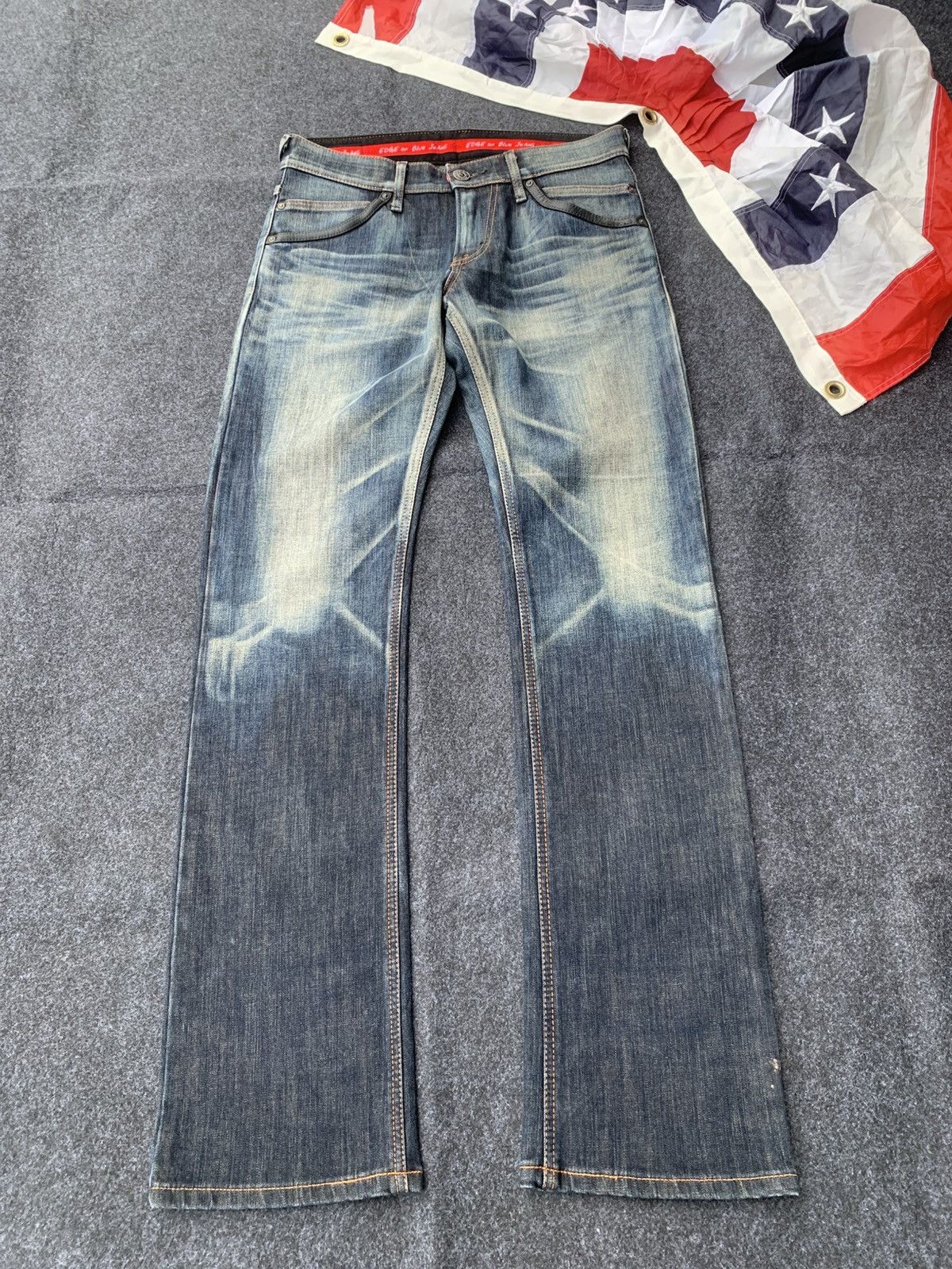 Edwin RARE 💥 Edwin EDGE WOLD FIRE jeans faded style. Size US 30 / EU 46 - 1 Thumbnail