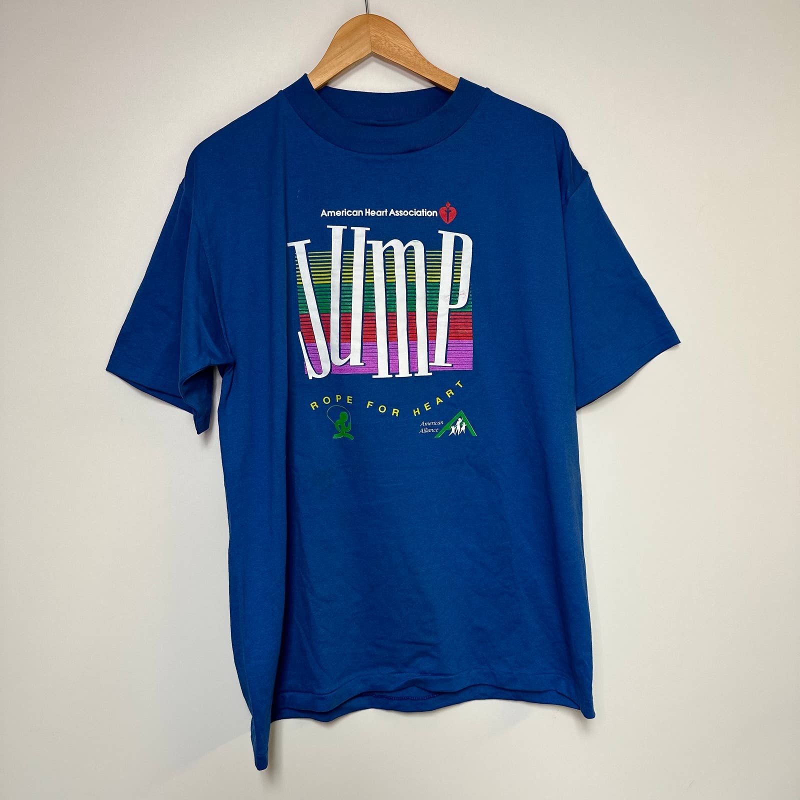 Vintage Vintage Jump Rope Shirt 90s Heart Disease Blue T-Shirt | Grailed