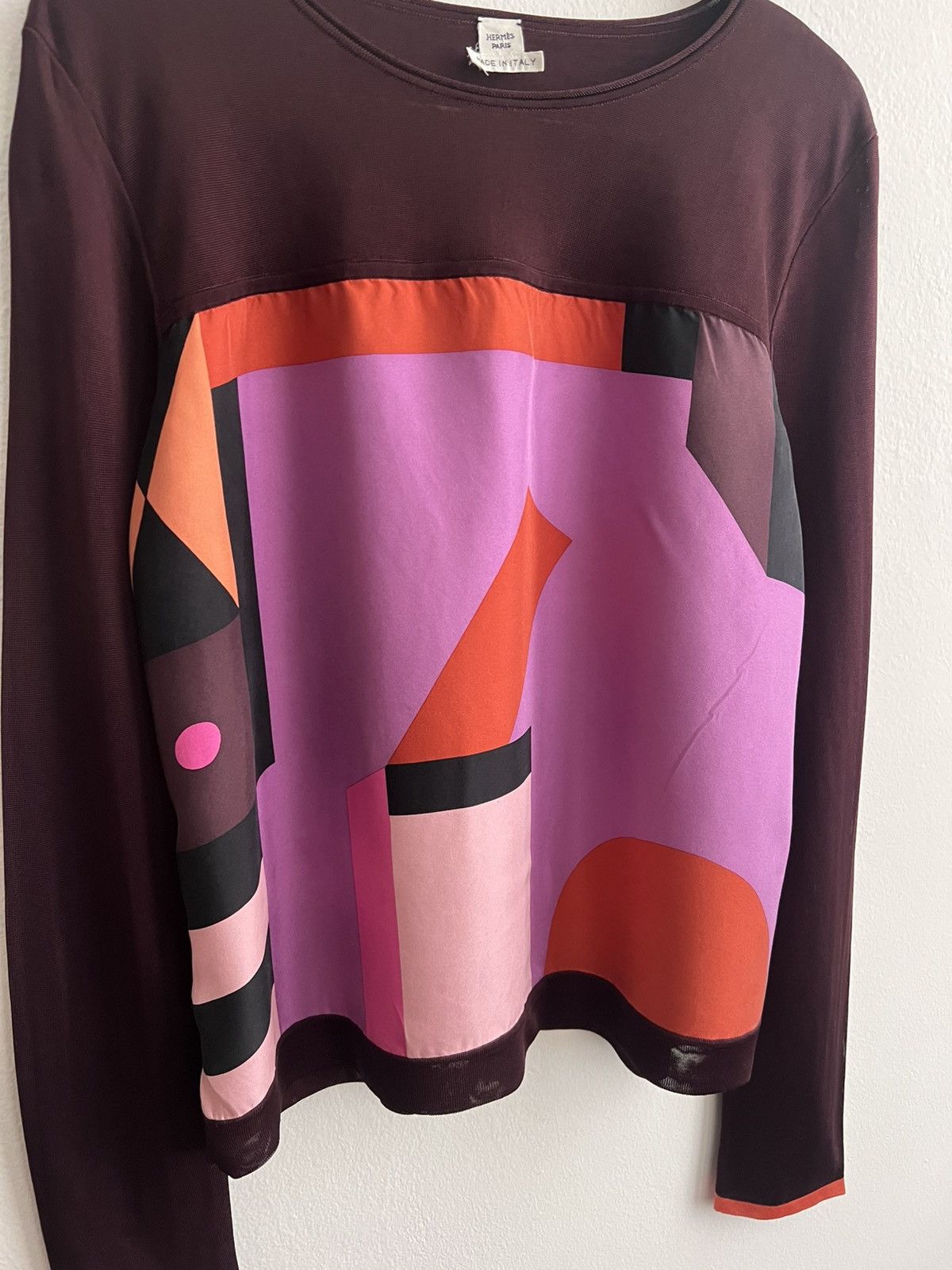 Hermes Hermes by Galliano geometrical pattern silk sweatshirt Size M / US 6-8 / IT 42-44 - 2 Thumbnail
