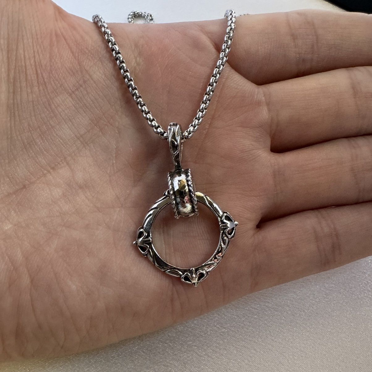 Other Circle Pendant Necklace for Men Women,Hip Hop Unisex Style Size ONE SIZE - 3 Thumbnail