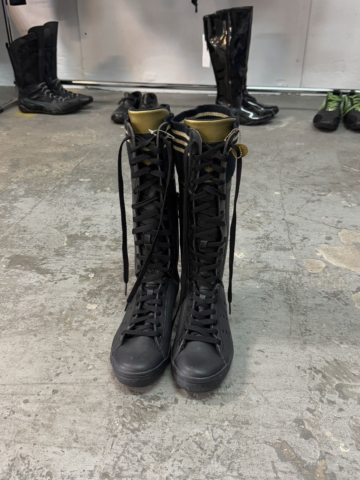 Adidas Adidas Missy Elliot “Respect Me” Black/Golden Boxer Boots Size US 6.5 / IT 36.5 - 4 Thumbnail