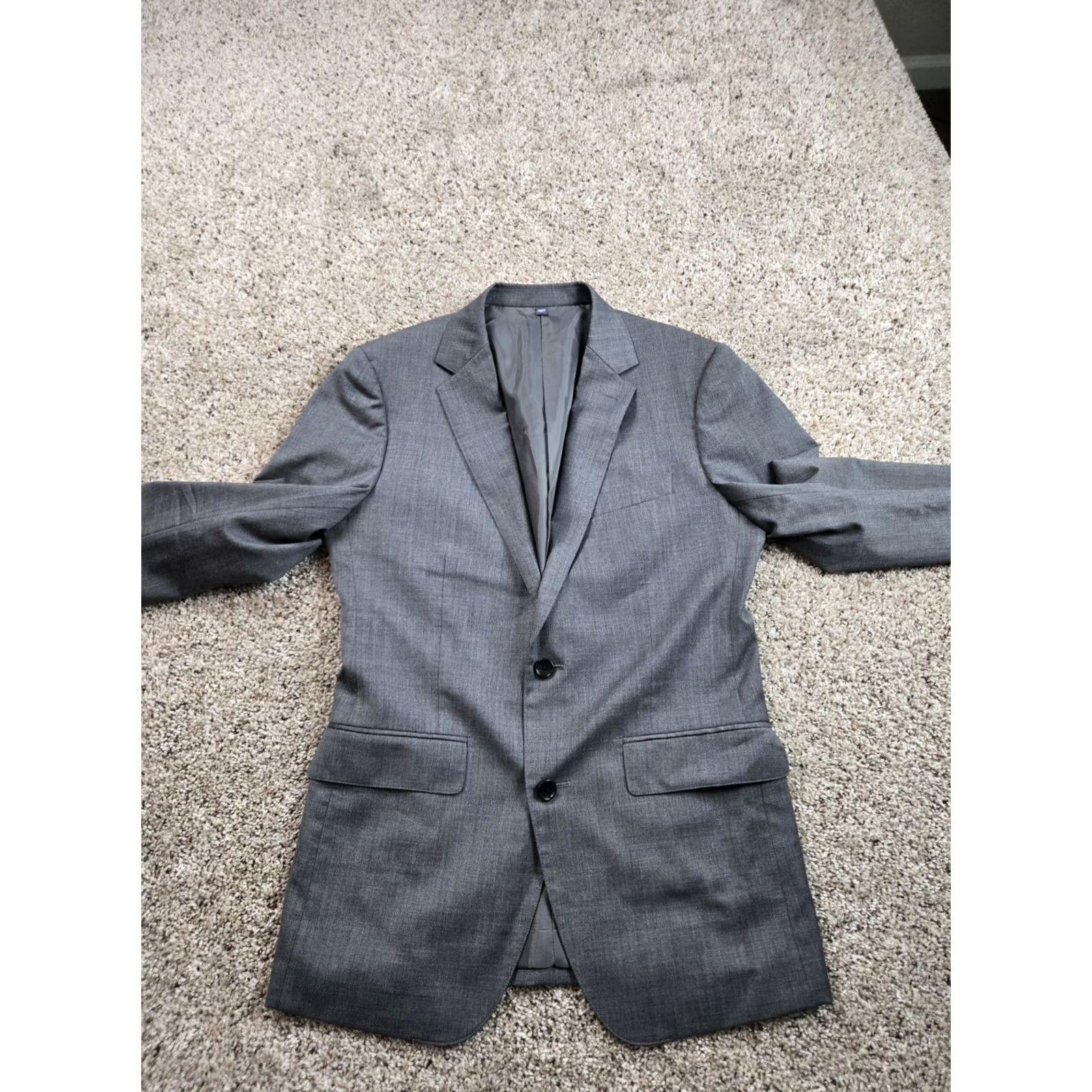 Bonobos Bonobos Suit Jacket 38 R Mens Gray Slim Fit Wool Blend 2 Button Pockets Stretch Size 38R - 3 Thumbnail