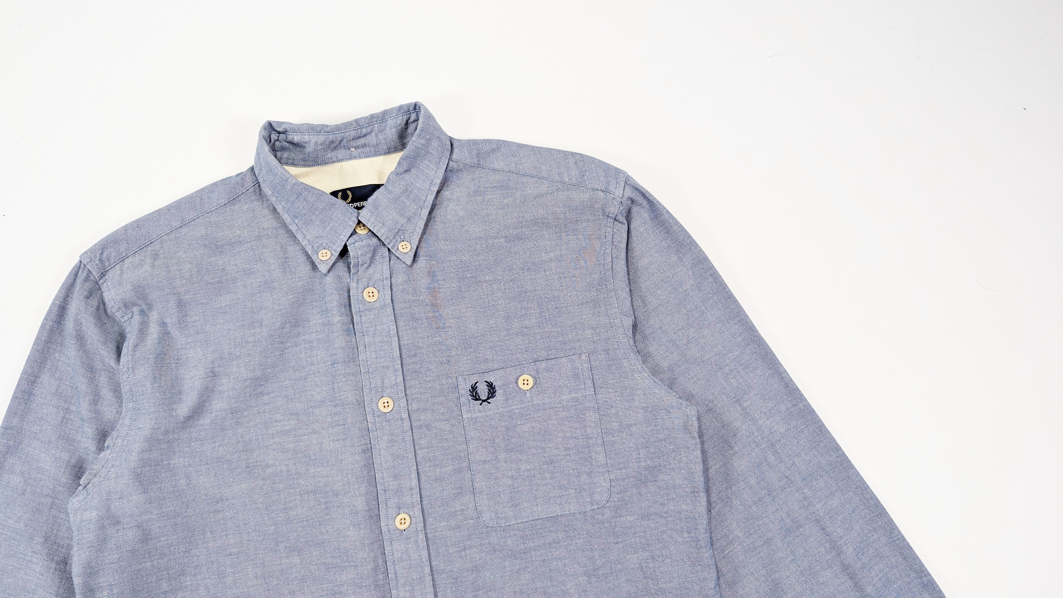 Fred Perry Fred Perry Blue Cotton Oxford Shirt Size M Size US M / EU 48-50 / 2 - 2 Thumbnail