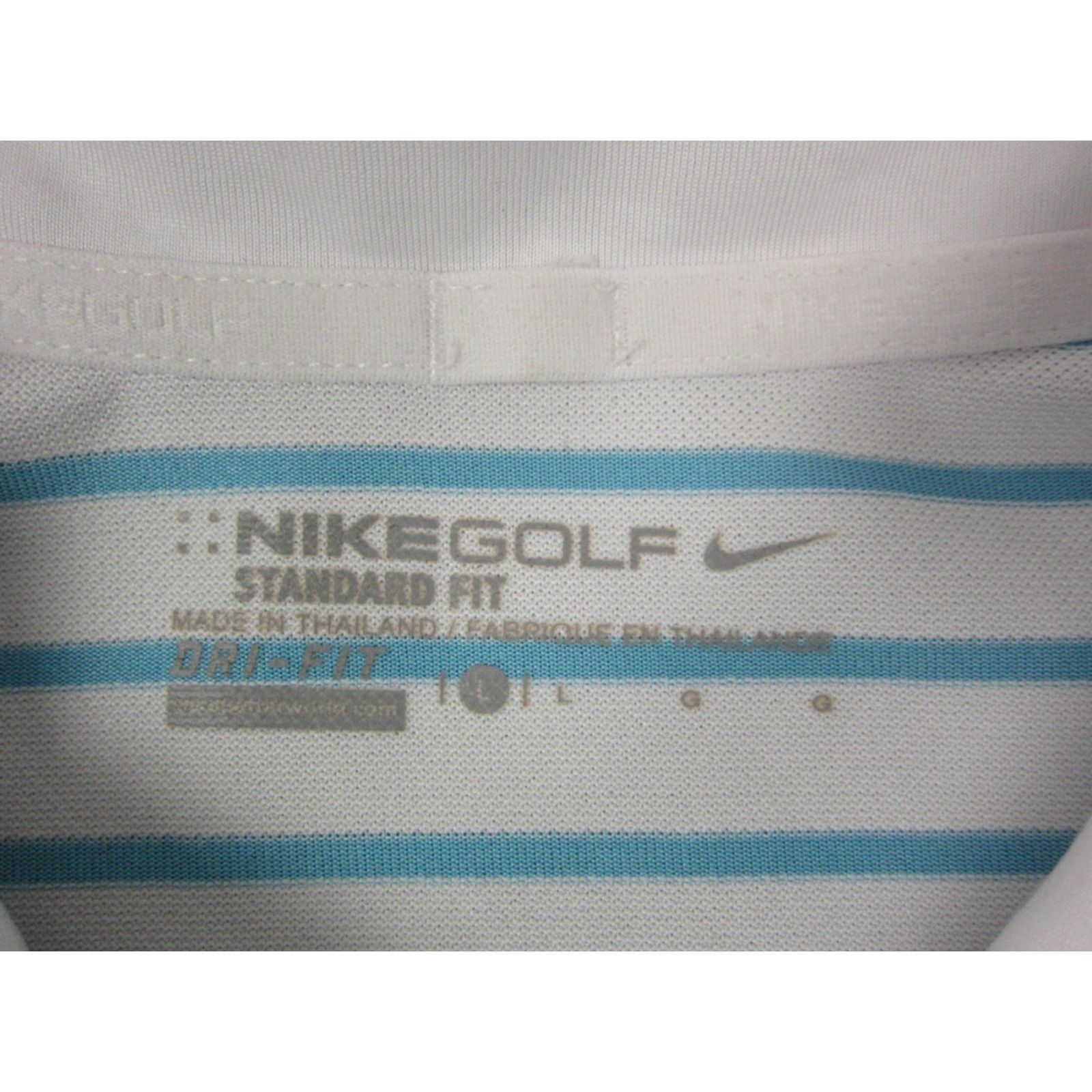 Nike Nike Golf Polo Shirt L Adult Blue Striped Dri-Fit Mens Shirt Size US L / EU 52-54 / 3 - 5 Thumbnail