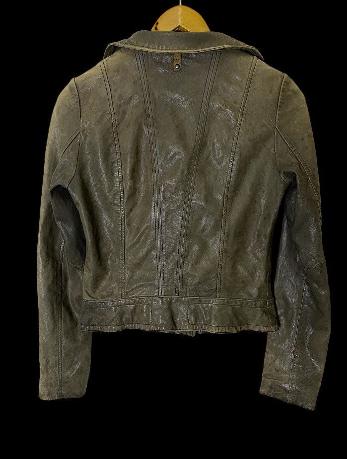 Distressed Mackage Lamb Leather Biker Jacket Women
