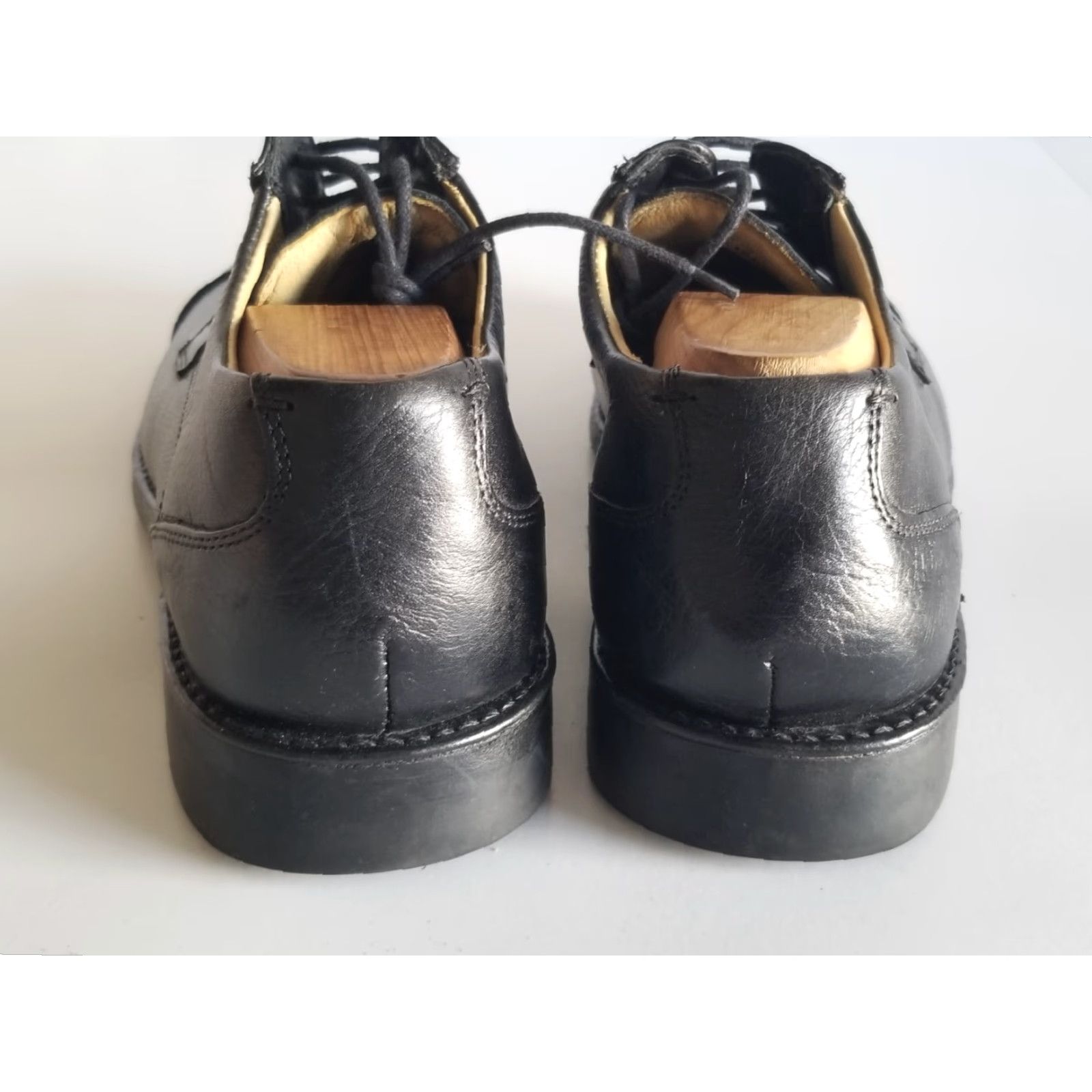 Vintage Belvedere Duke Dress Shoes Mens 9.5 D Oxford Black Leather Cap Toe Lace Up Size ONE SIZE - 3 Thumbnail