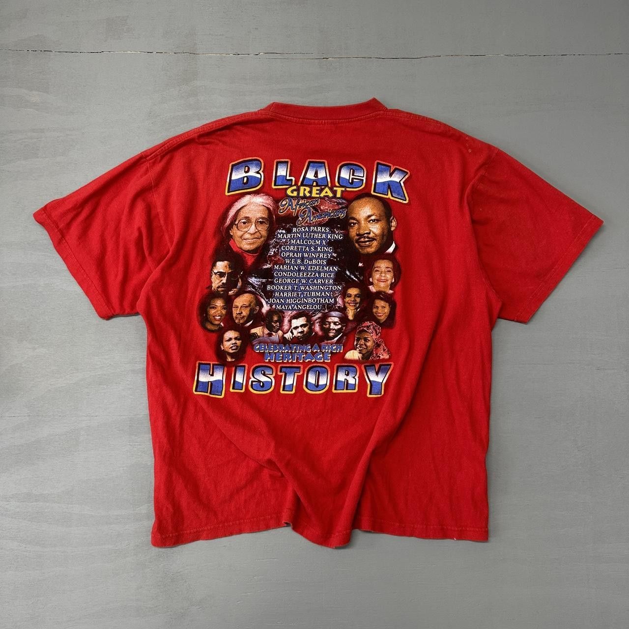 Vintage Vintage Black History Rap Tee Red 90s Shirt XL Size US XL / EU 56 / 4 - 2 Thumbnail