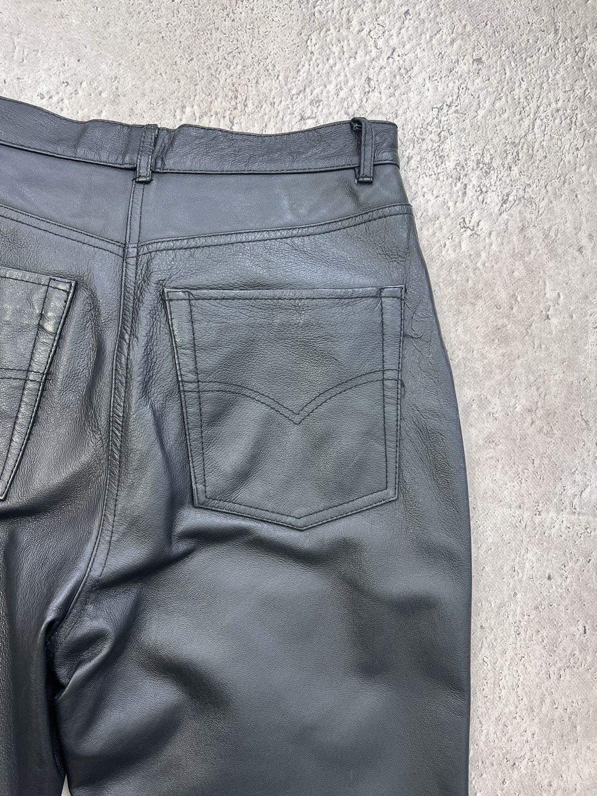 Japanese Brand × Vintage Vintage Leather Black Pants Japanese Hype Travis Scott Size US 30 / EU 46 - 13 Thumbnail