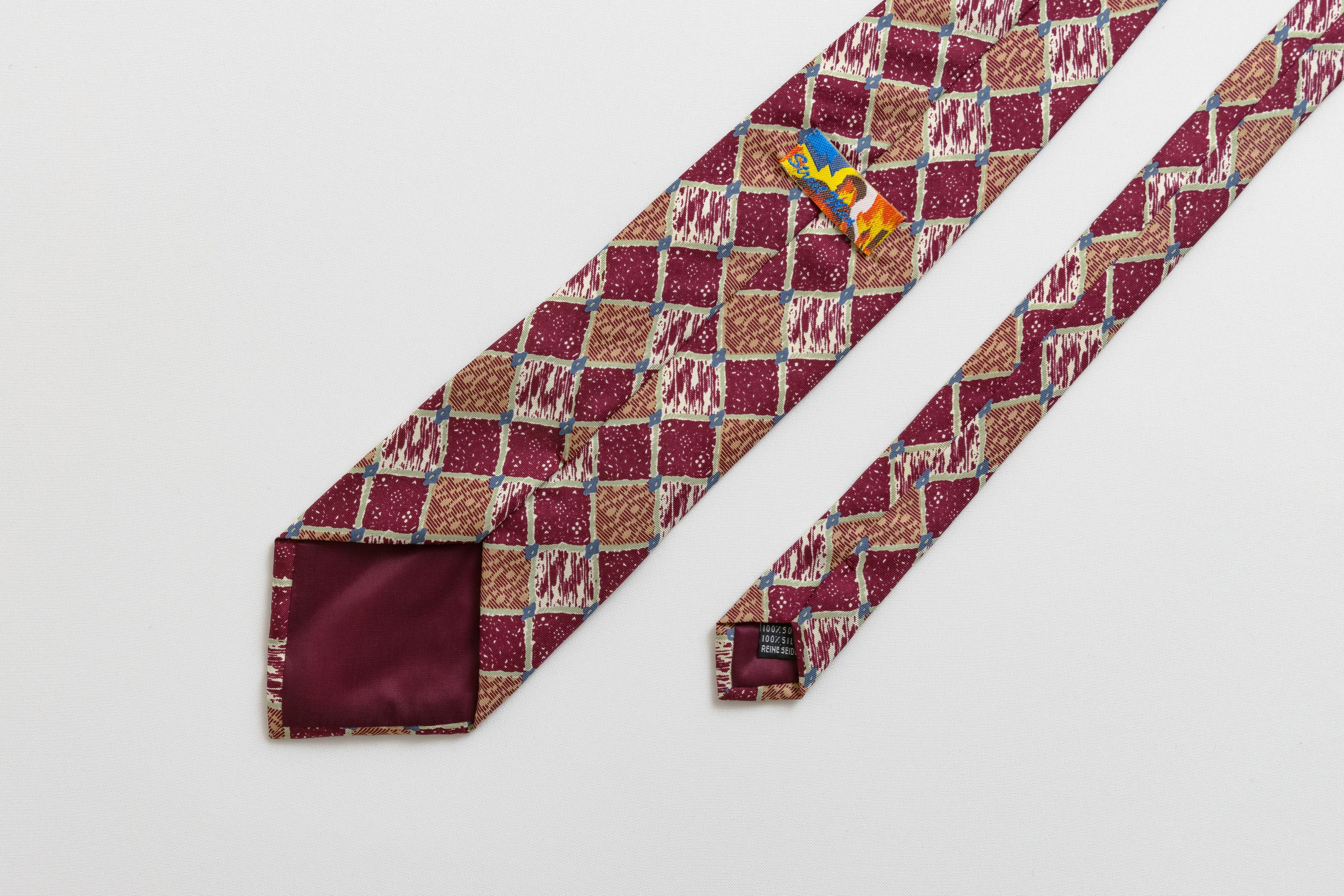 Vintage Tie abstract pattern crazy print necktie silk tie 068 Size ONE SIZE - 5 Thumbnail