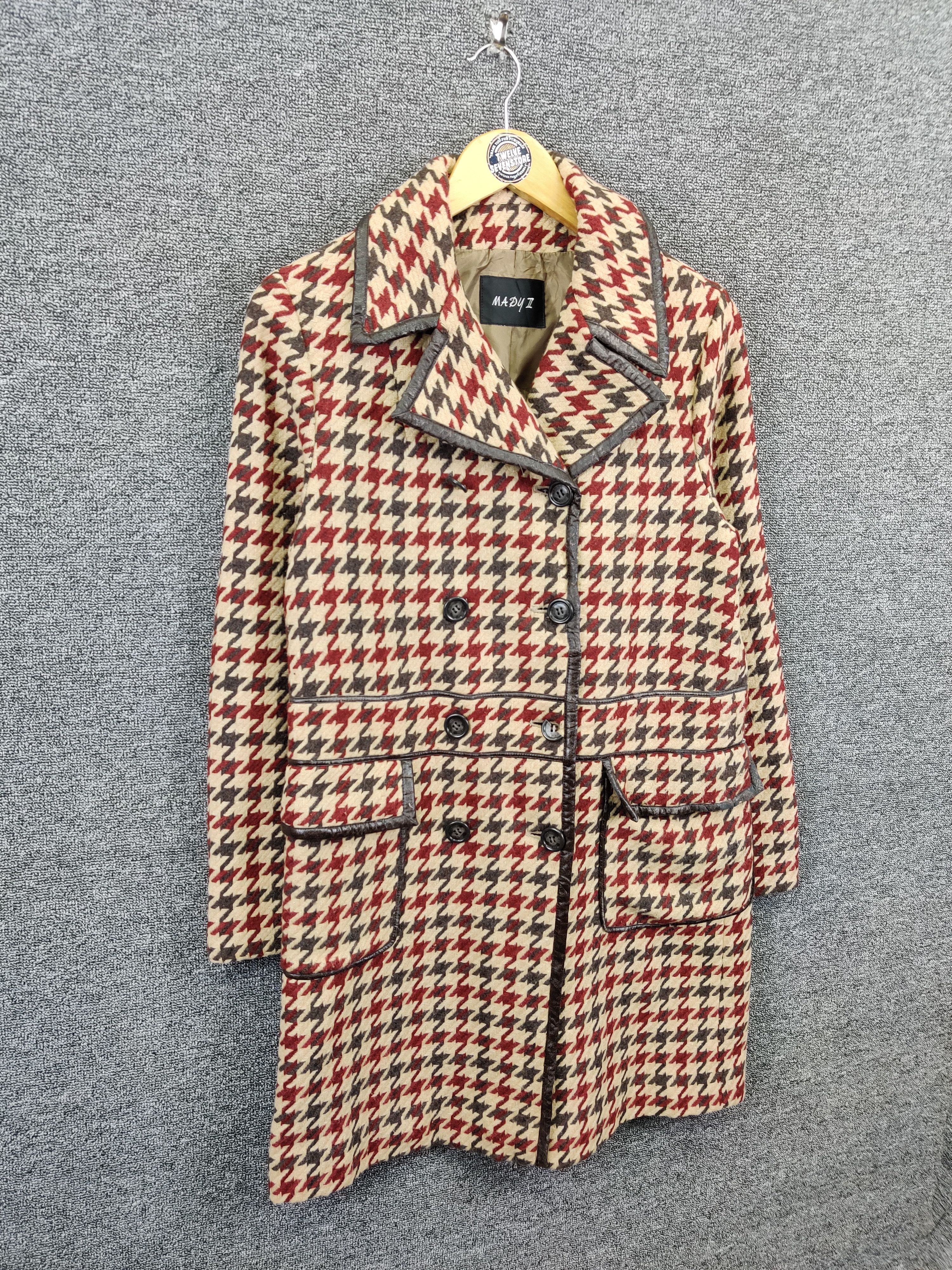 Japanese Brand Vintage Mady II Houndstooth Long Coat Jacket Size US M / EU 48-50 / 2 - 5 Thumbnail