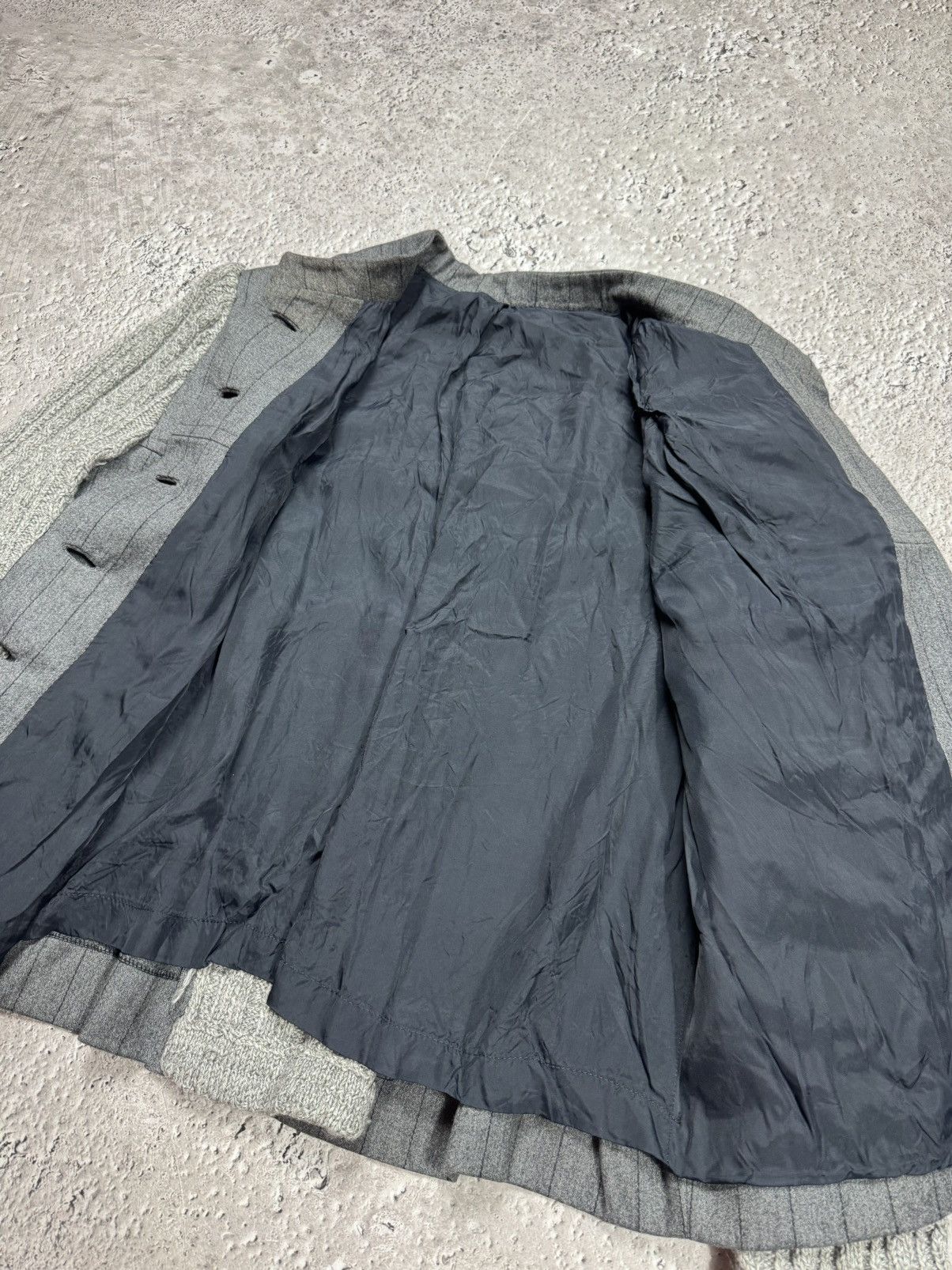 Other Designer Wool Blend Jacket Cable Knit Sleeves Gray Coat Size M / US 6-8 / IT 42-44 - 8 Thumbnail