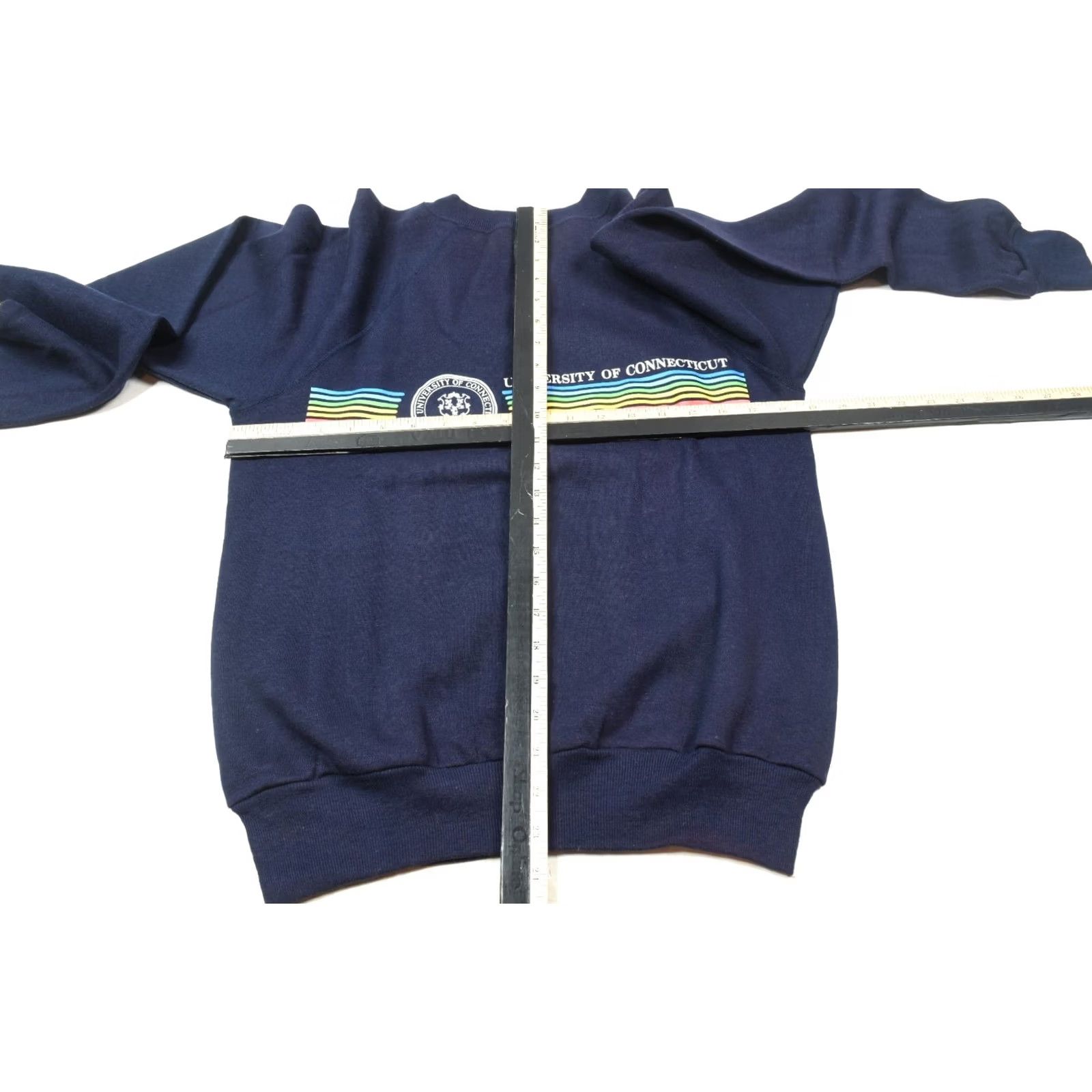 Velva Sheen Vintage University of Connecticut Sweater Velva Sheen 1980s Adult Medium Blue Letterman Mens Size US M / EU 48-50 / 2 - 7 Thumbnail