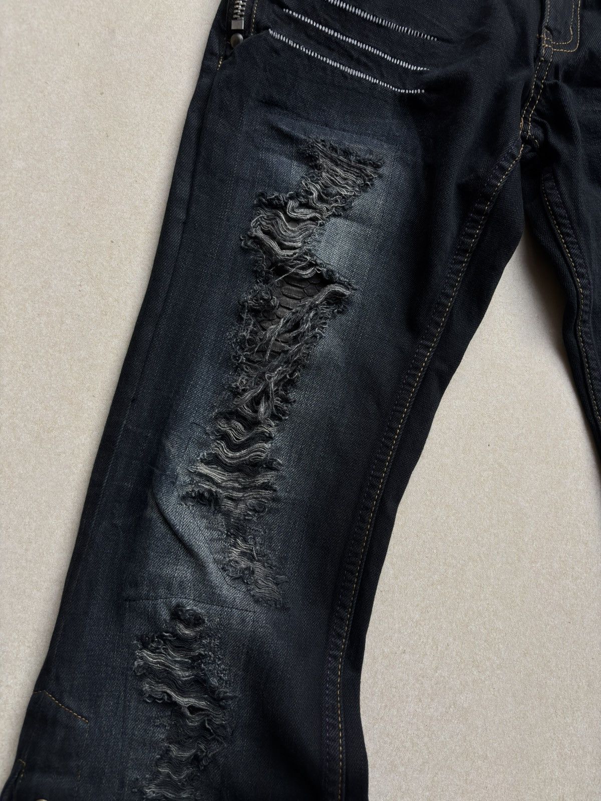 Japanese Brand Aldelio lace up flare jeans Size US 28 / EU 44 - 4 Thumbnail