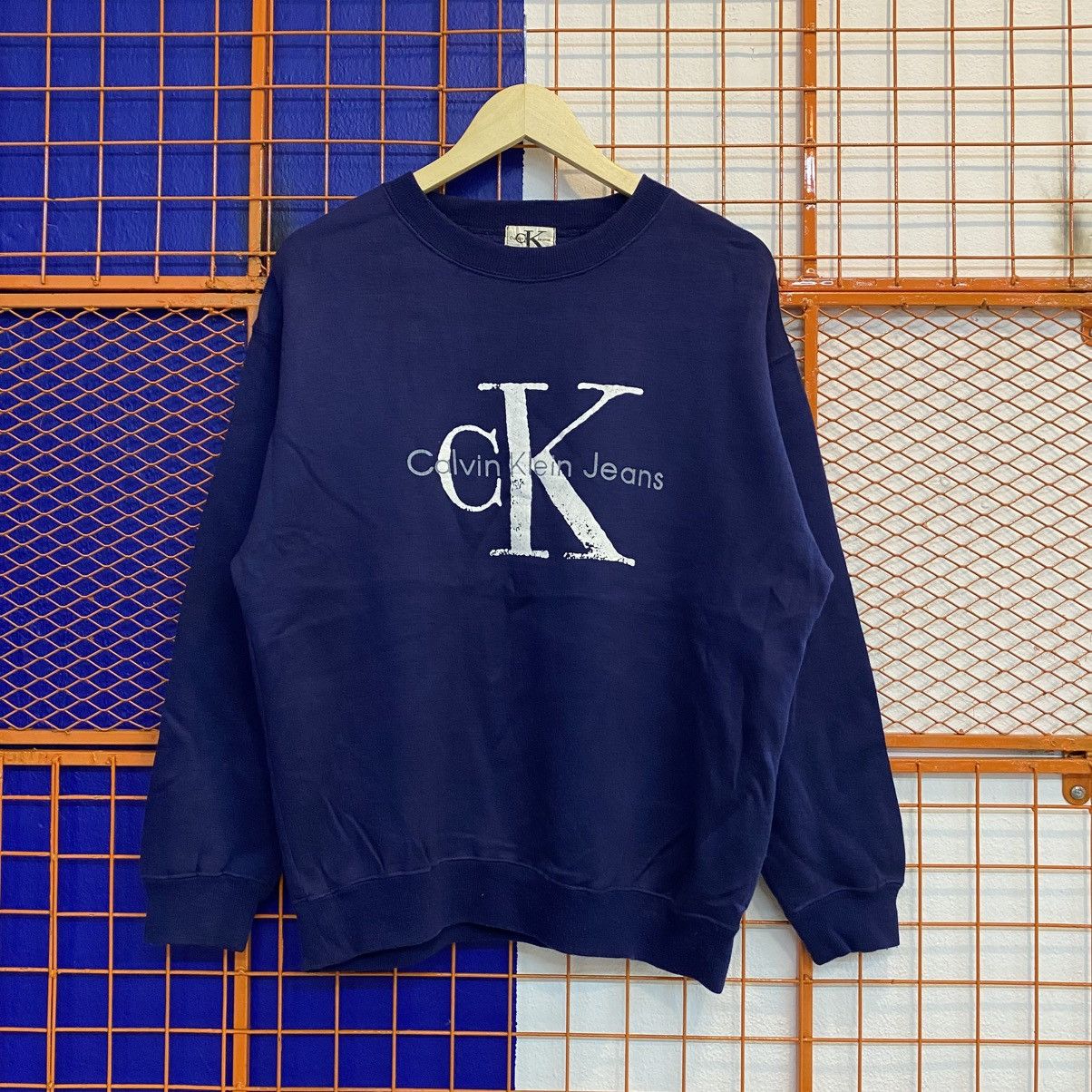 Calvin Klein × Vintage Vintage Calvin Klein Sweatshirt Big Logo Size US M / EU 48-50 / 2 - 1 Thumbnail