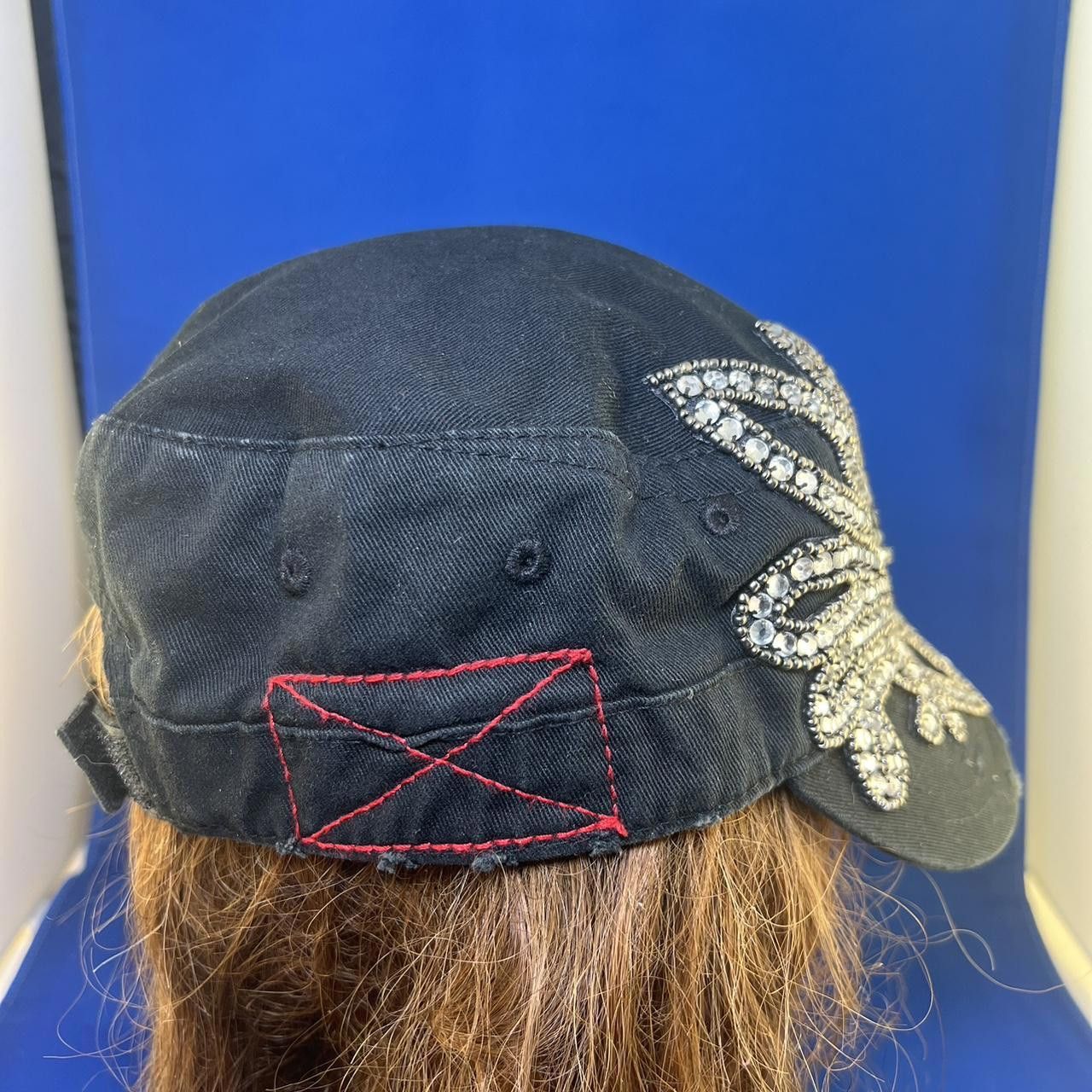 Other Stylish y2k Black Cap with Rhinestone Embellishment Size ONE SIZE - 6 Thumbnail