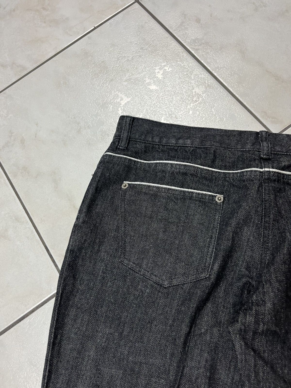 Vintage hussein chalayan archive raw denim goth jeans pants