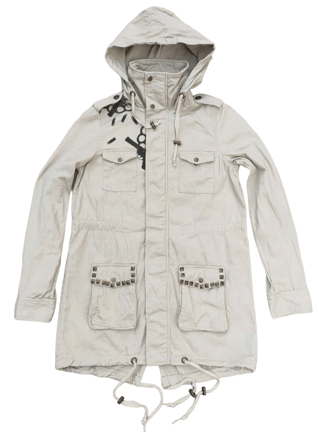Beauty Beast ❎ Glad News Printed Parka Punk Skull Size S / US 4 / IT 40 - 2 Thumbnail