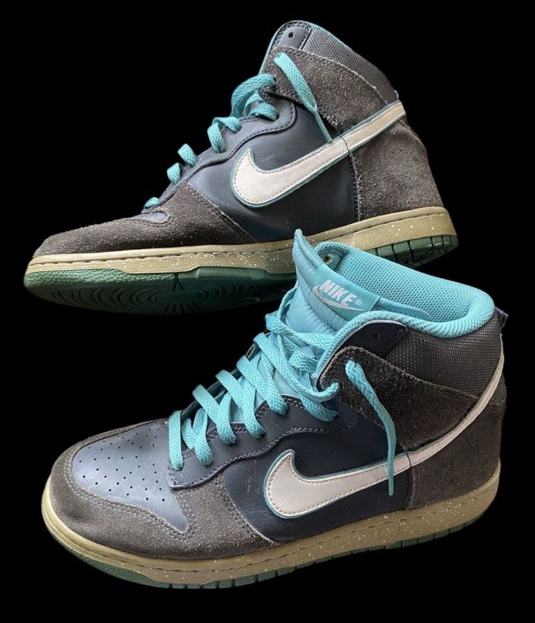 Vintage Nike Dunk High Anthracite Turquoise Blue