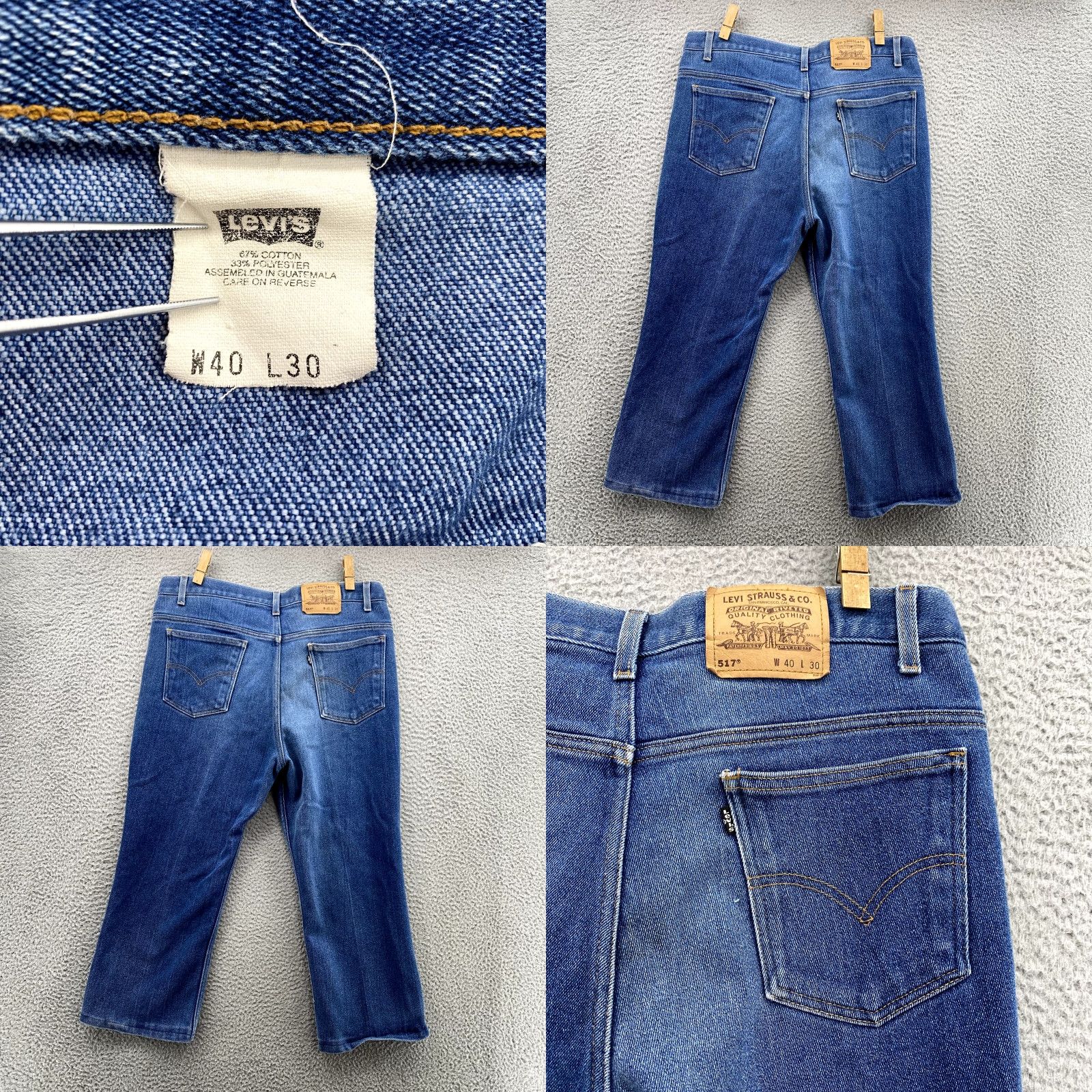 Levi's VINTAGE Levi's Jeans 517 Mens Denim 36x23 Bootcut Cropped Inseam 90s City Western Casual 5-Pocket Levi's 500 Series Jeans Size US 36 / EU 52 - 8 Thumbnail