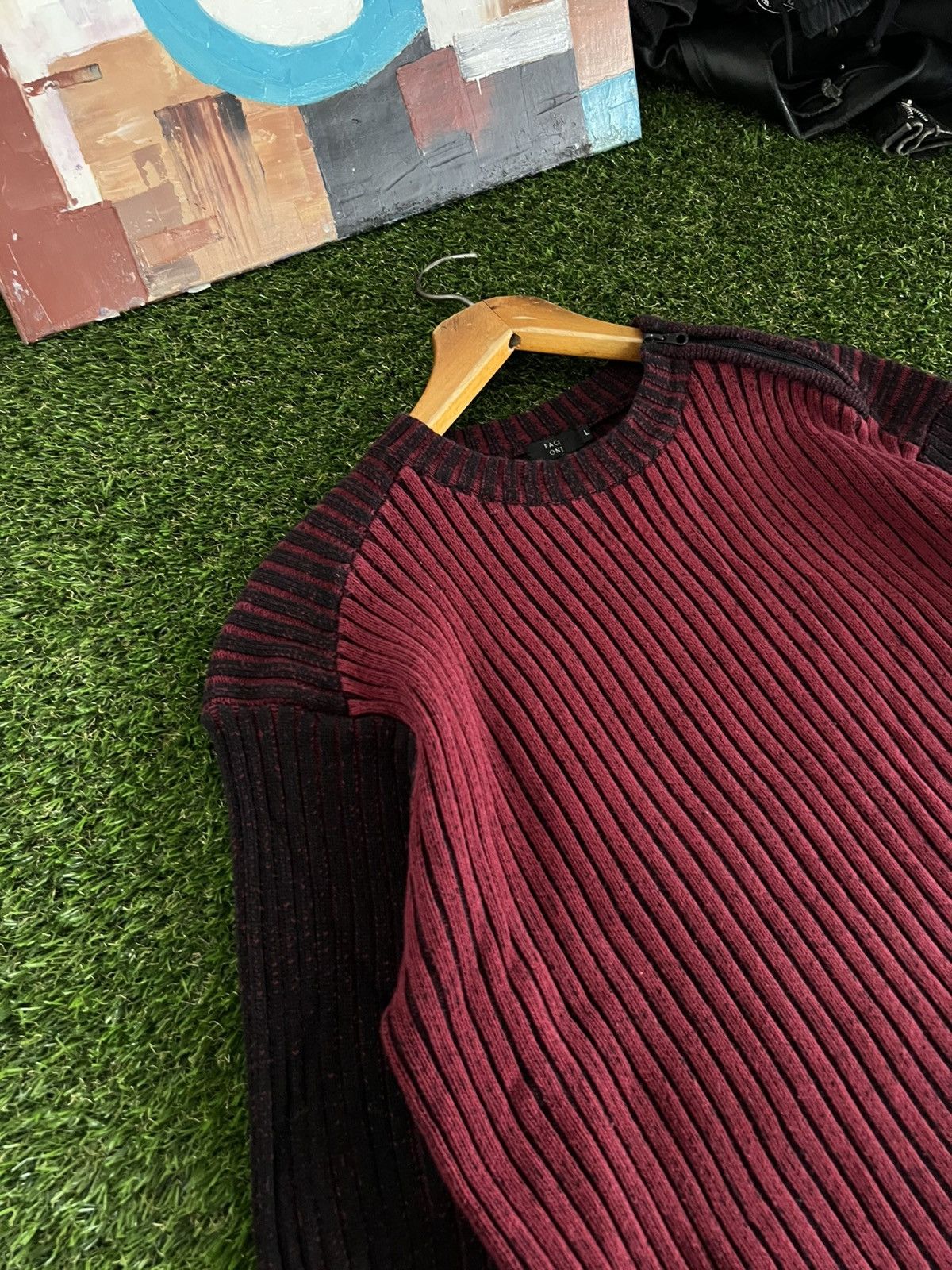 Diesel Japan Painted Side side Zip Knit Ribbed Sweater LGB Vibe Size US L / EU 52-54 / 3 - 2 Thumbnail