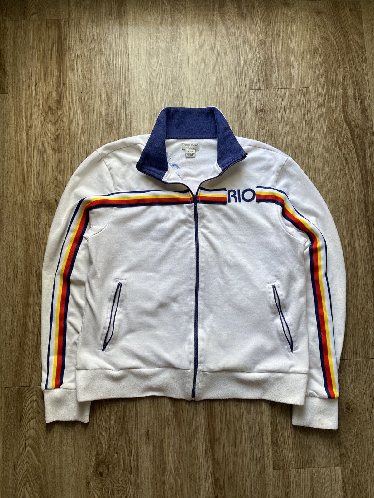 Guess Y2K Guess Rio Brazil Zip Up Track Jacket Size US XL / EU 56 / 4 - 1 Thumbnail