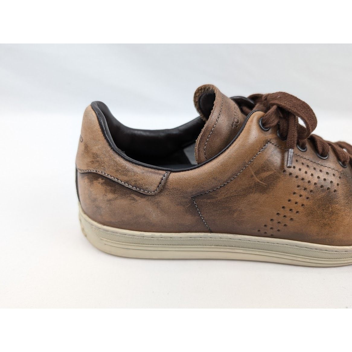 Tom Ford o1rshd1 CC20 Leather Warwick Low Top Sneakers in Brown Size US 10 / EU 43 - 2 Thumbnail