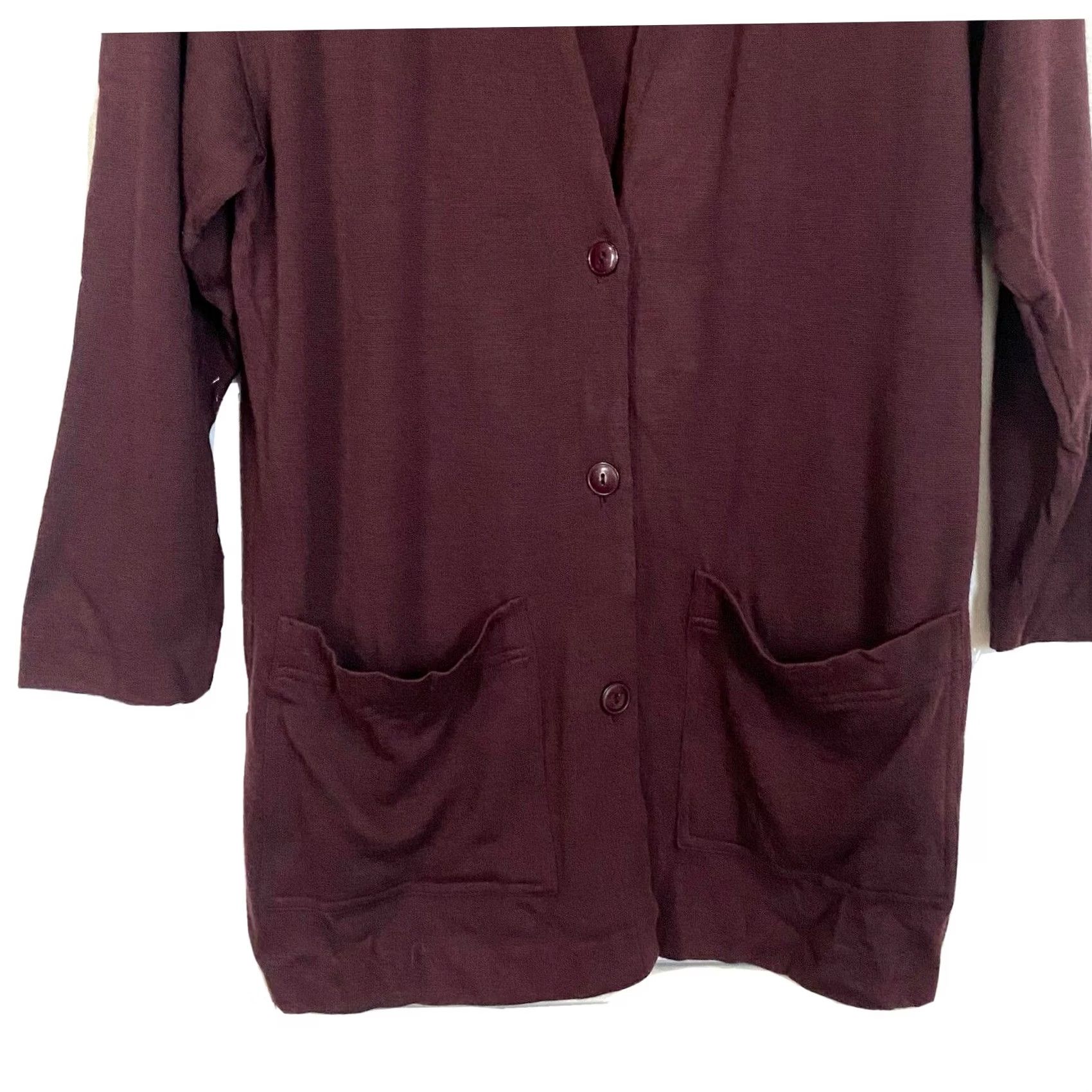 Vintage Tintern Vintage Cardigan Sweater Maroon Wool Pockets V-Neck Women M Size M / US 6-8 / IT 42-44 - 2 Thumbnail