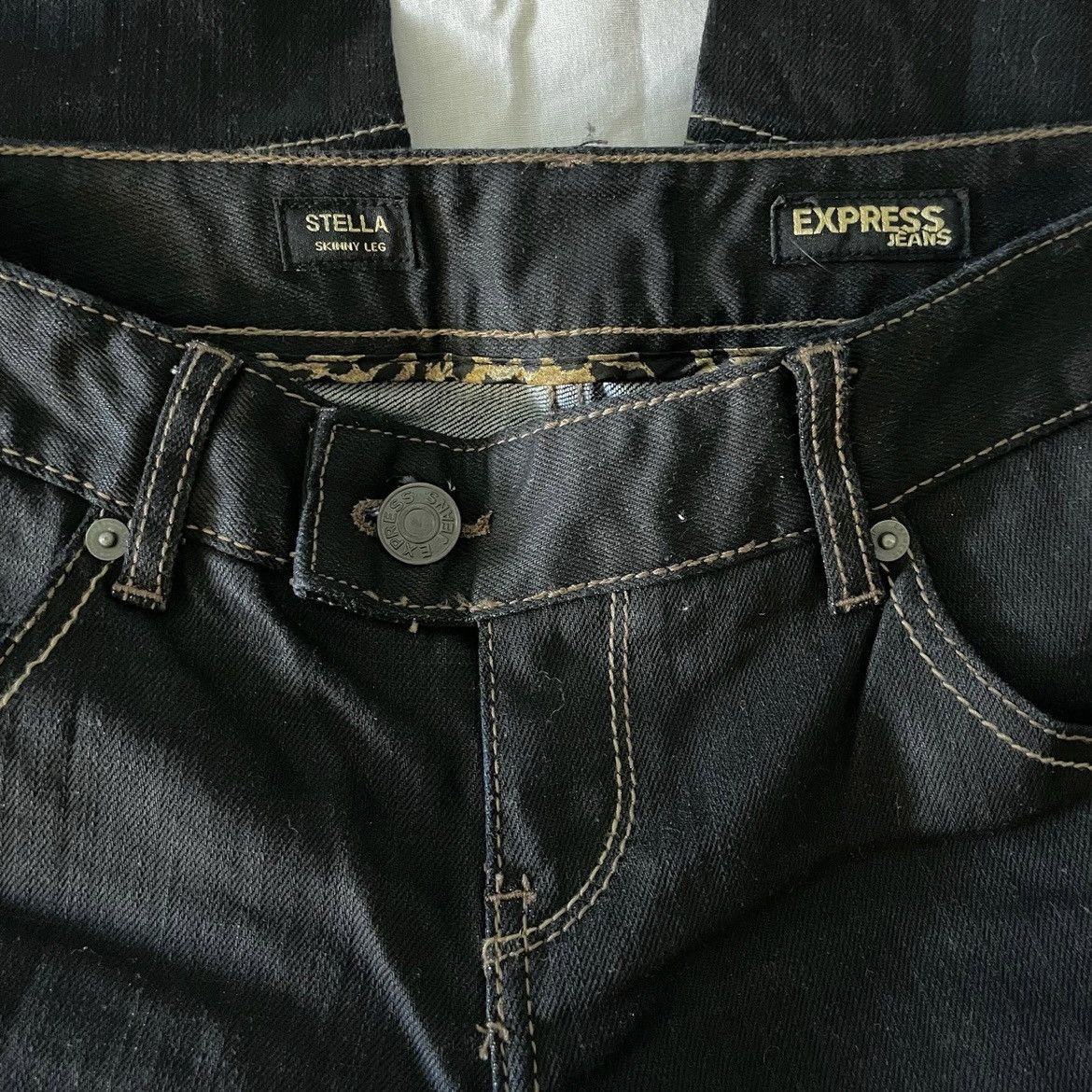 Express express jeans - stella skinny, dark wash cotton, sz 4 Size 27" / US 4 / IT 40 - 3 Thumbnail