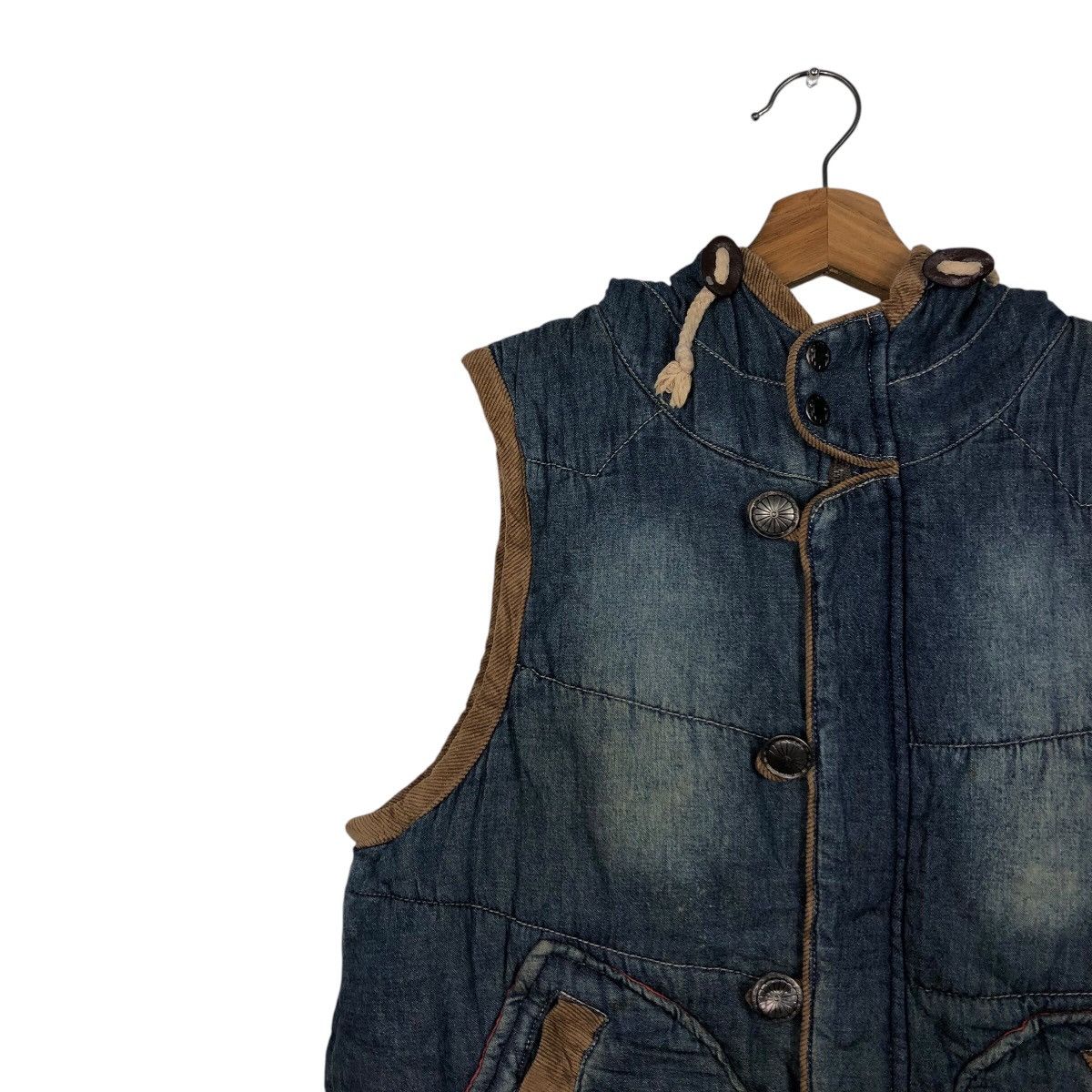 Hysteric Glamour 📌Vintage Biker Denim Vest Hoodie Multi Pocket Size US M / EU 48-50 / 2 - 8 Thumbnail