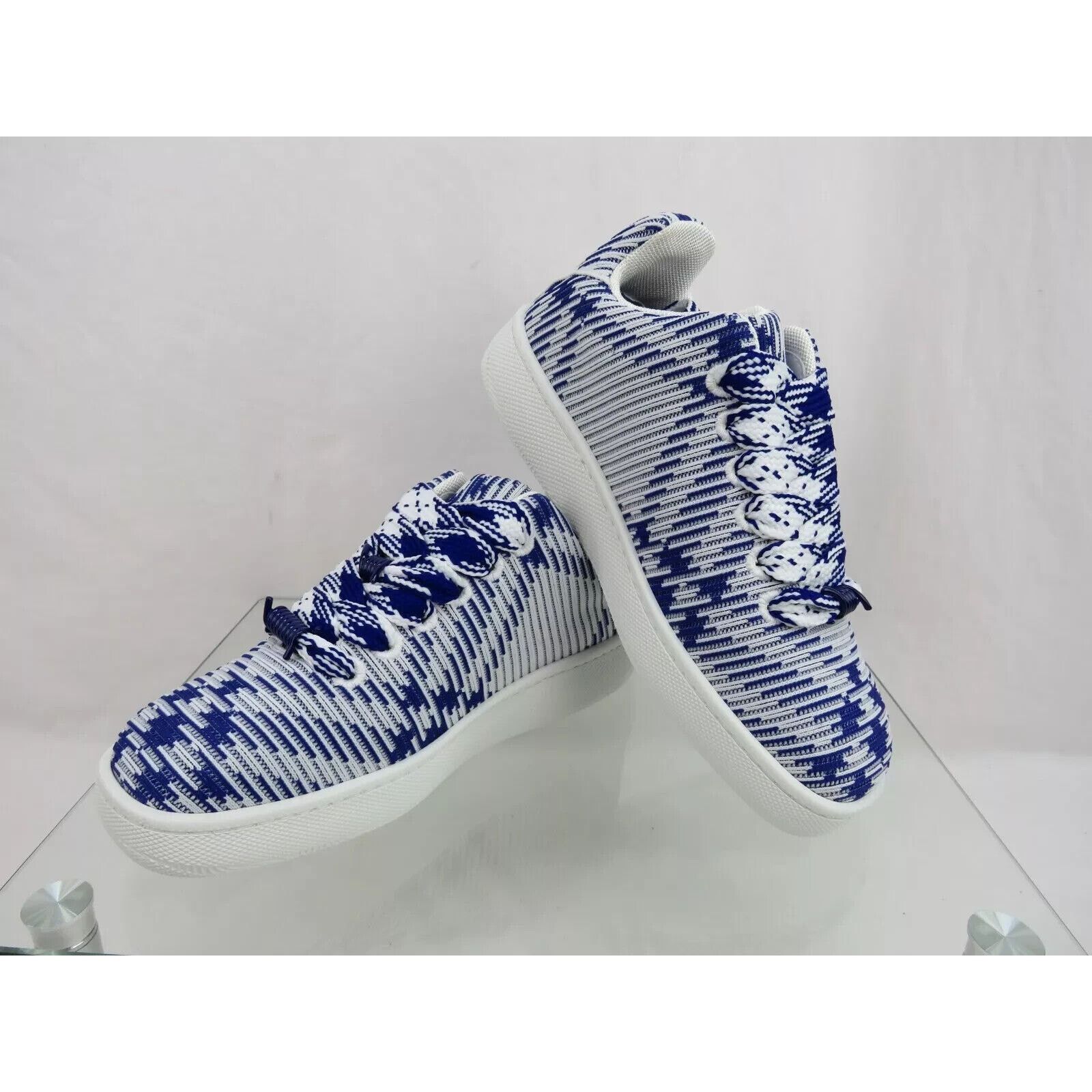 Burberry BURBERRY BOX BLUE CHECK CANVAS LOGO SNEAKERS 11 US 44 IT Size US 11 / EU 44 - 8 Thumbnail