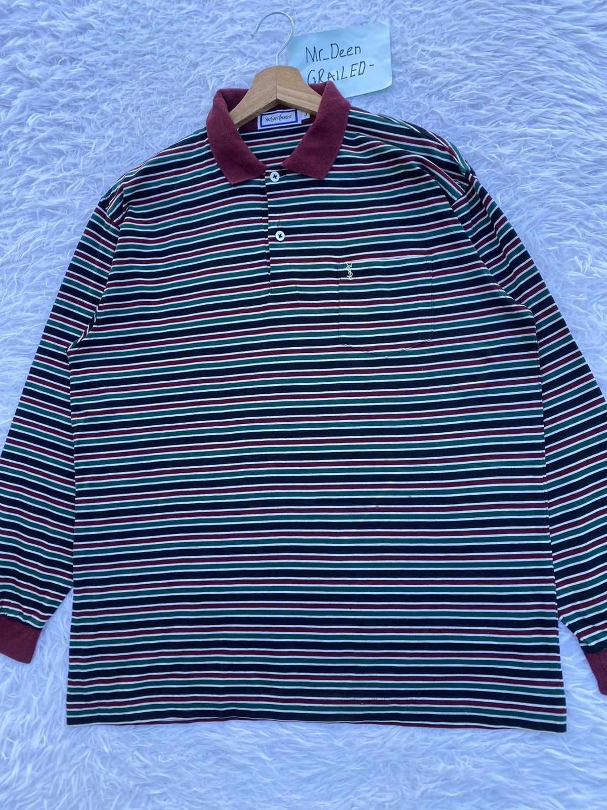 Yves Saint Laurent Rare Vintage Yves Saint Laurent YSL Striped Collar Shirt Size US M / EU 48-50 / 2 - 6 Thumbnail