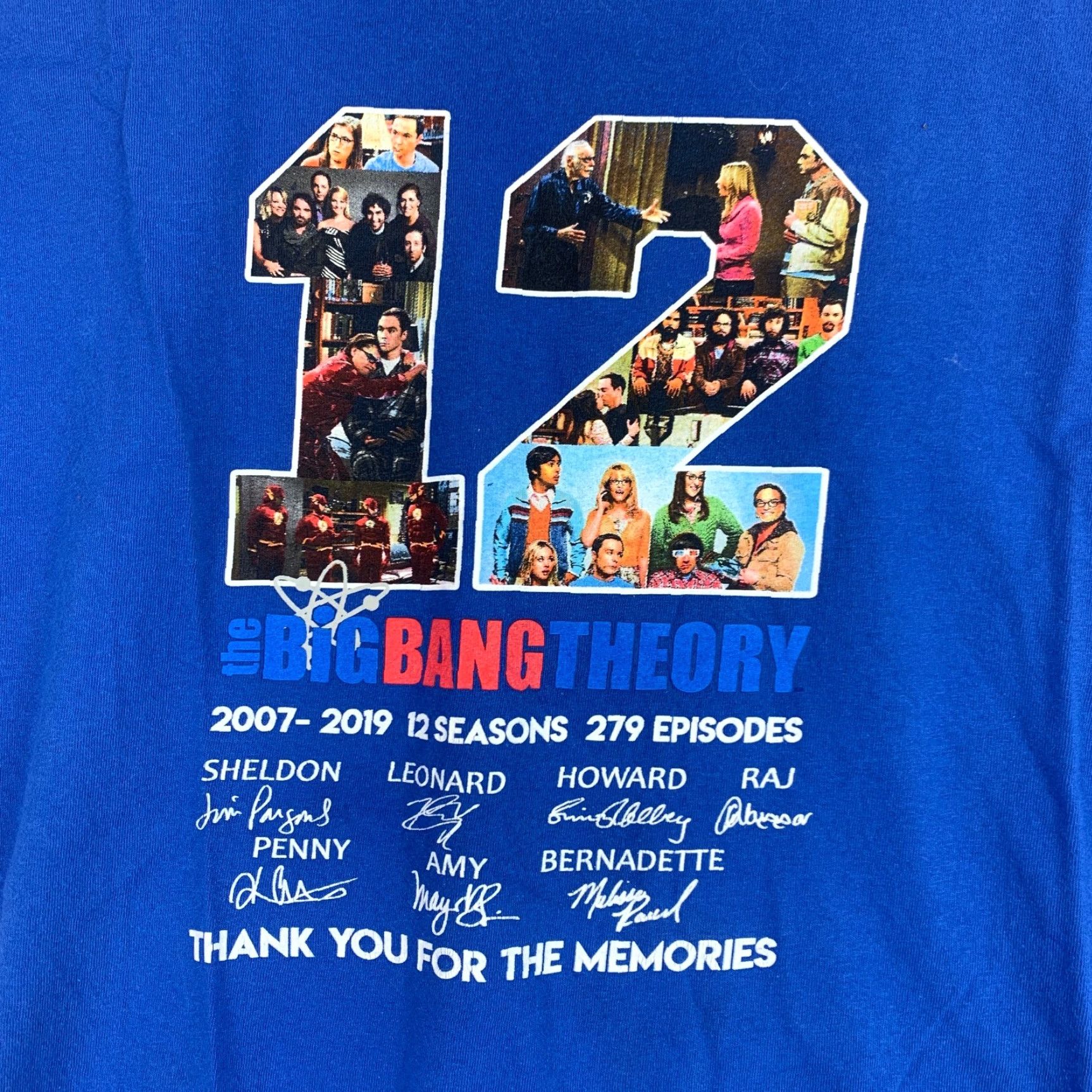 Gildan The Big Bang Theory 2007-2019 12 Seasons Finale Fan Blue Tee T-Shirt XL Size US XL / EU 56 / 4 - 4 Thumbnail