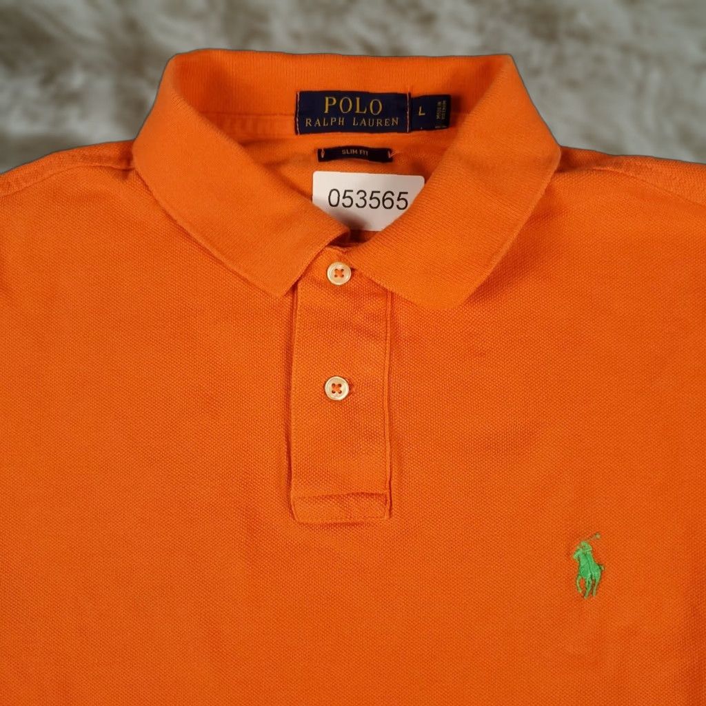 Ralph Lauren VINTAGE Ralph Lauren Polo Shirt Mens Large Orange Pony Short Sleeve Shirt Adult Large Orange Polo Mens Size US L / EU 52-54 / 3 - 1 Thumbnail