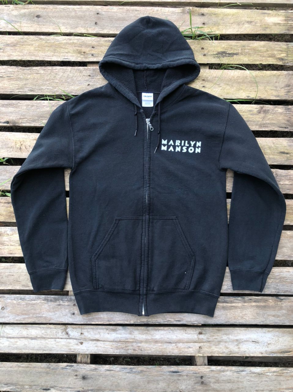 Band Tees × Marilyn Manson × Vintage Vintage Marilyn Manson Zipper Hoodie Size US S / EU 44-46 / 1 - 2 Thumbnail