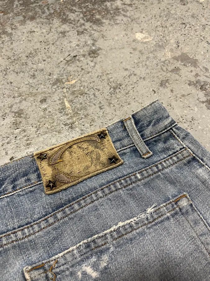 Just Cavalli SS2007 Cavalli Blue Distressed Tiger Denim Jeans Size US 32 / EU 48 - 10 Thumbnail