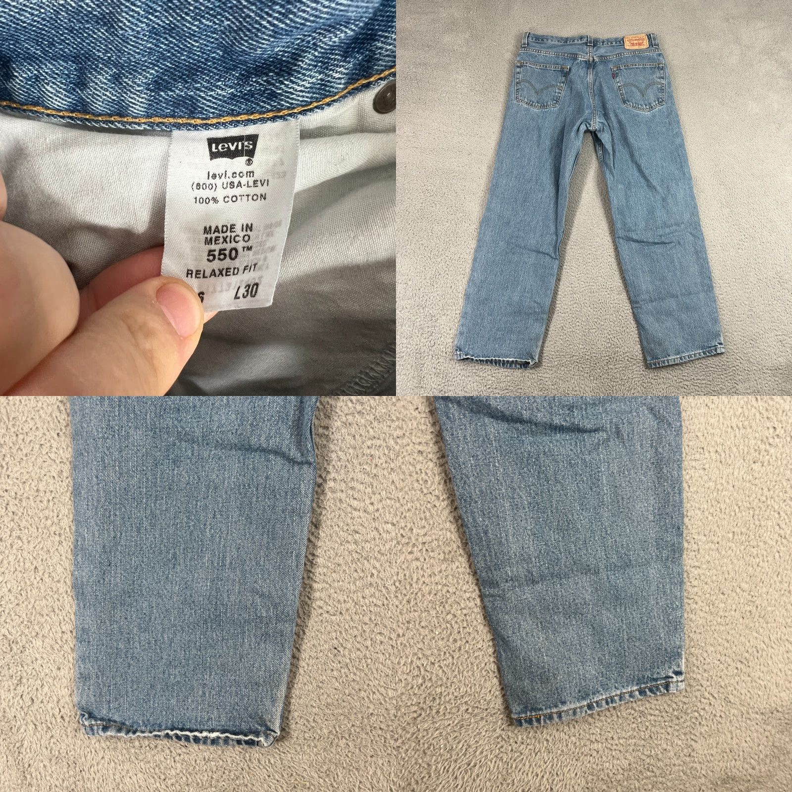 Levi's Levi's 550 Jeans Mens 36x30 Blue Relaxed Fit Denim Cotton Regular Inseam 30 Jeans Mens Blue 550 Tapered Classic Distressed Pockets Vintage N/A Size US 36 / EU 52 - 9 Thumbnail