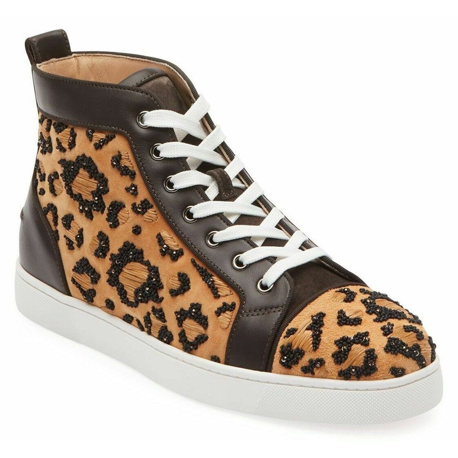 Christian Louboutin Christian Louboutin Brown Leopard Beaded High Sneaker 42 9 Size US 9 / EU 42 - 1 Thumbnail
