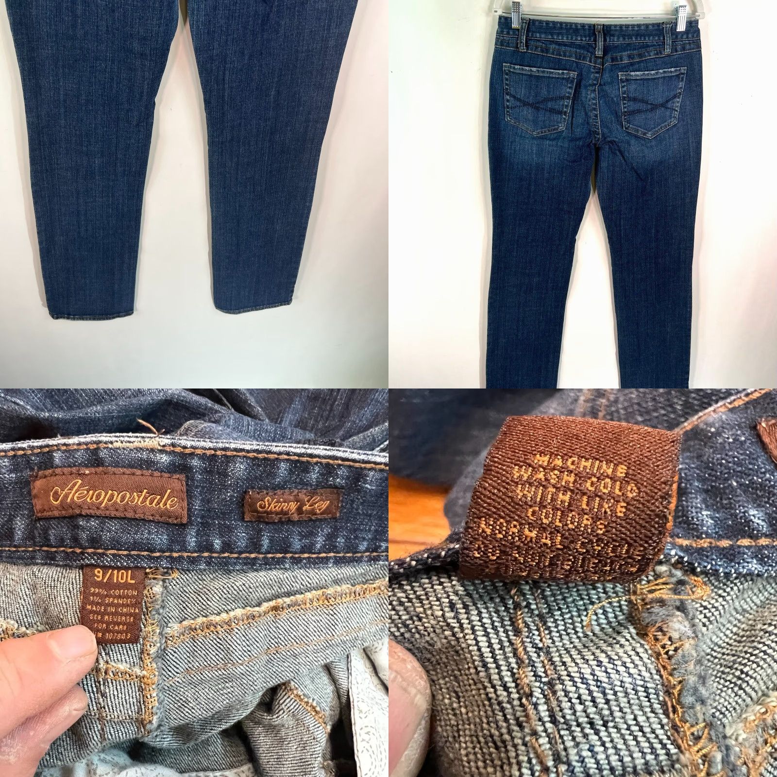 Vintage Aéropostale Skinny Leg Jeans Women 9/10 Regular 32x32 Blue Denim Size 30" / US 8 / IT 44 - 8 Thumbnail
