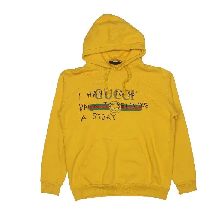 Gucci Gucci Graffiti Print Yellow Hoodie Size US M / EU 48-50 / 2 - 1 Thumbnail