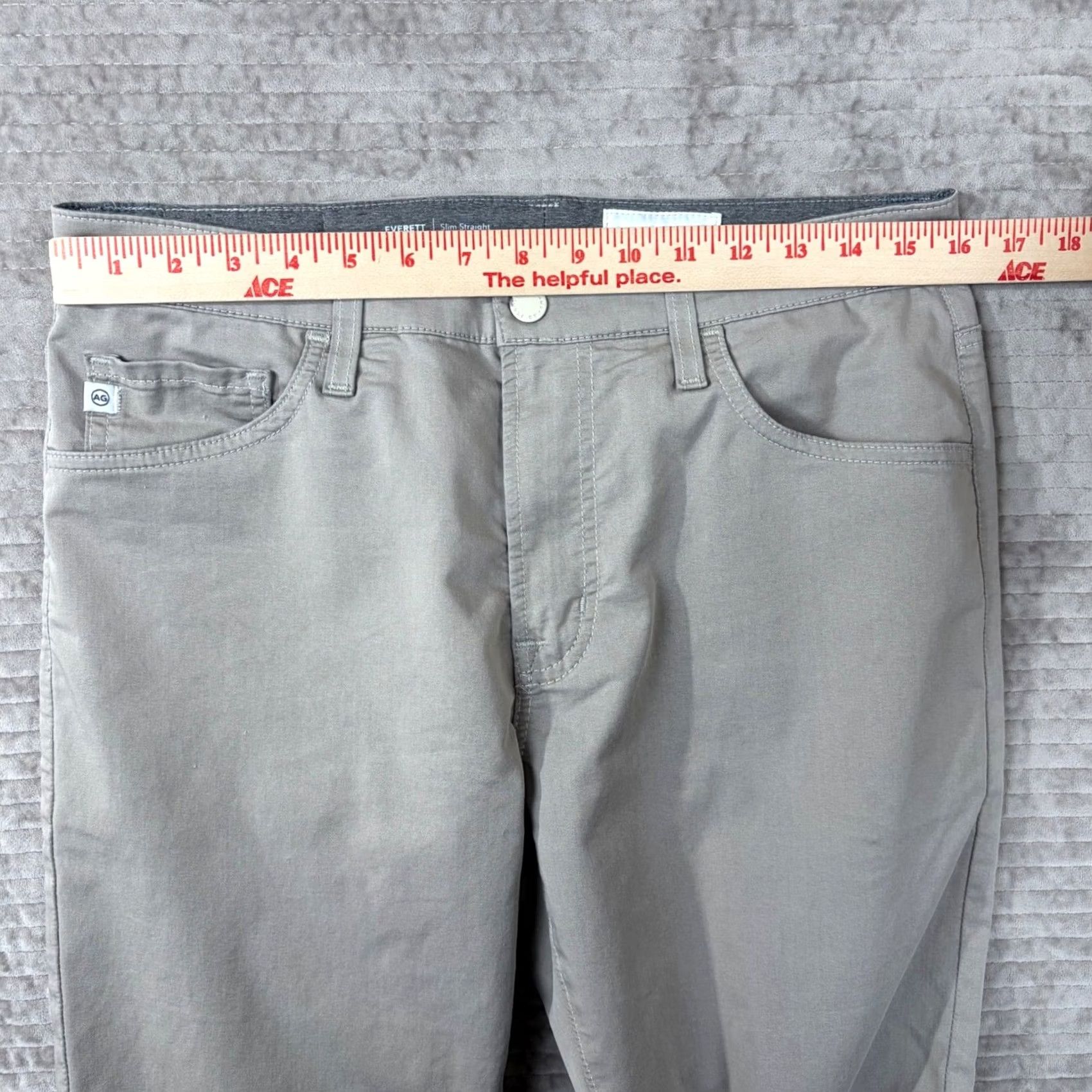 Vintage AG Adriano Goldschmied Pants Mens 32 Beige Everett Slim Straight Grey Khaki 32x32 1794CMPDYDT Size US 32 / EU 48 - 6 Thumbnail