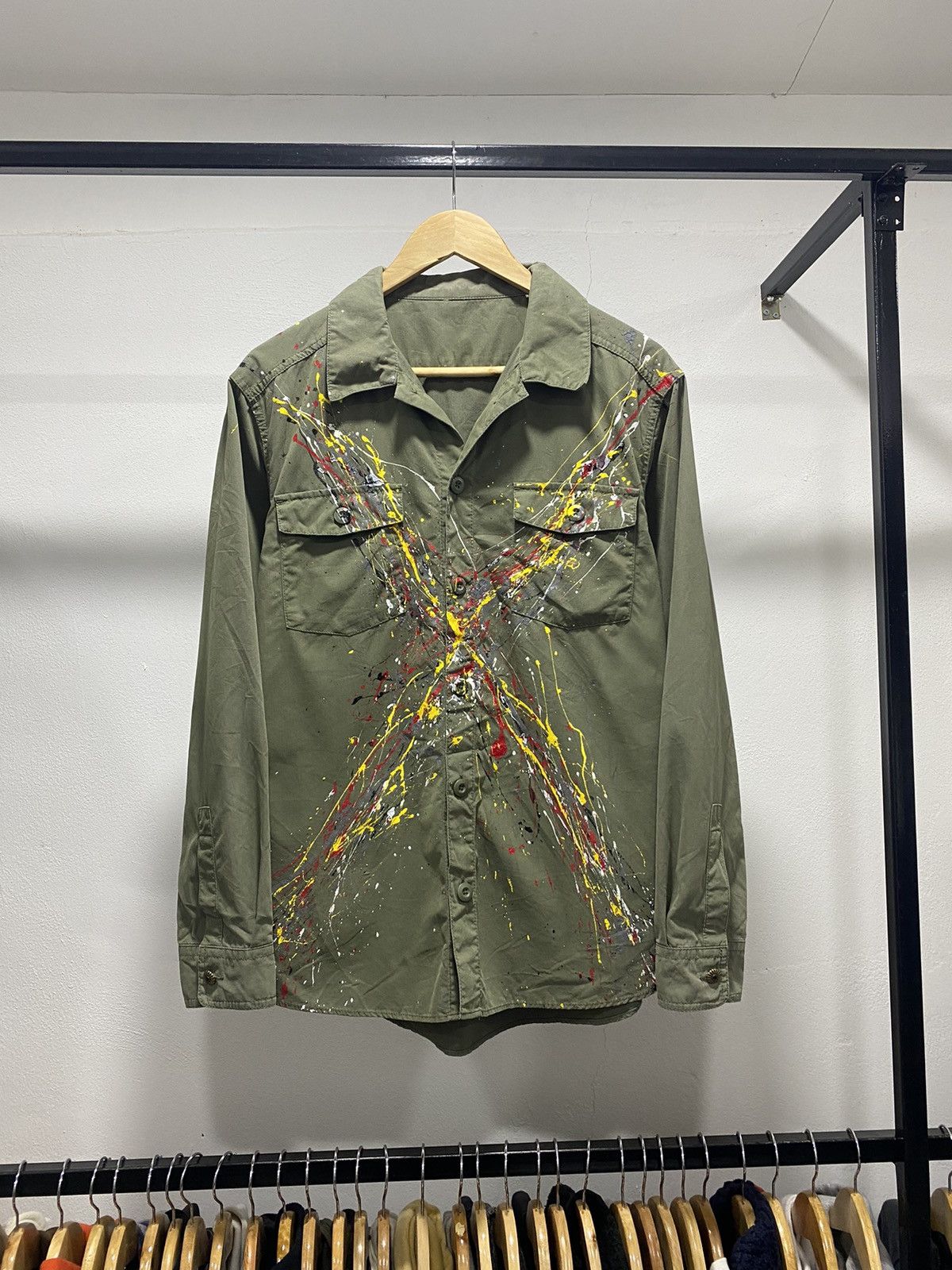 Sick☠️ Paint Splatter Military Shirt Army Lgb Hysteric