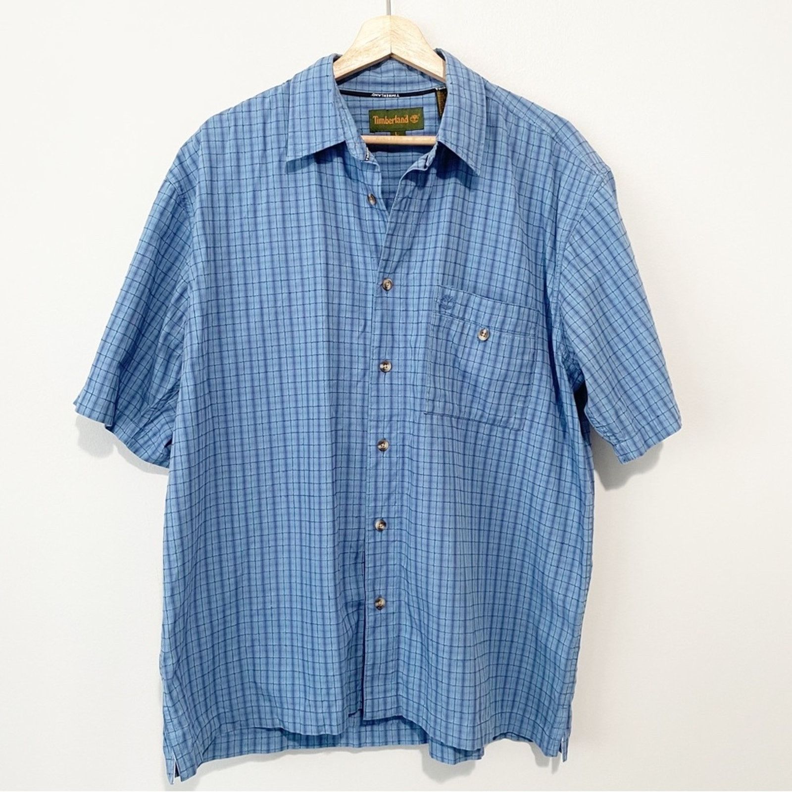 Timberland Timberland blue checked short sleeve shir large button down Size US L / EU 52-54 / 3 - 1 Thumbnail
