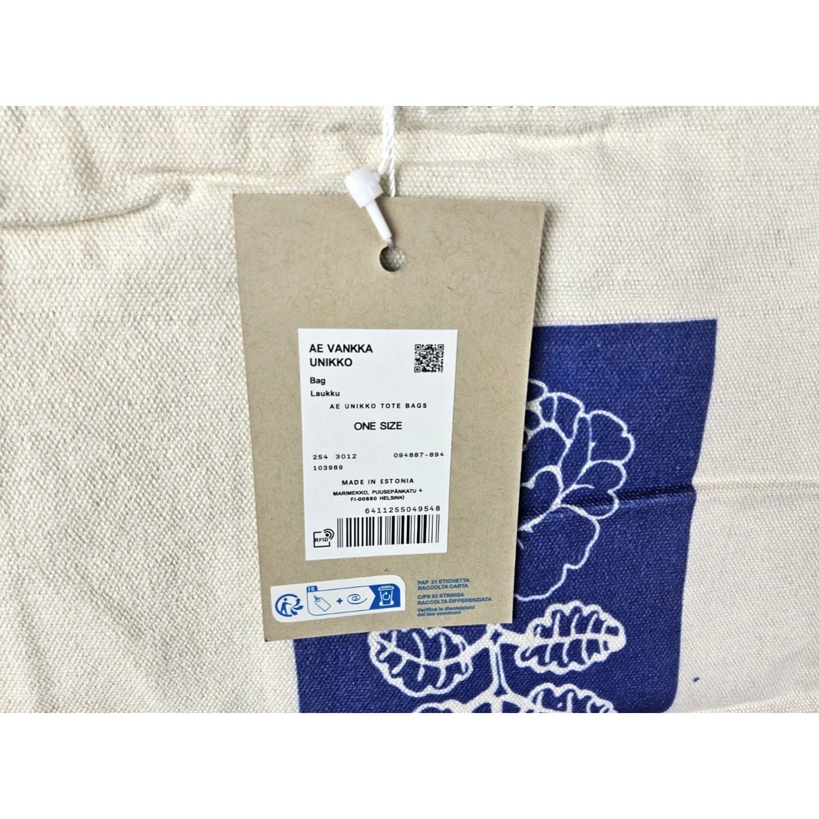Marimekko Marimekko AE Vankka 75th Anniversary Limited Kioski Tote Bag Multicolor Canvas Tote Unisex Adults 16x17in Size ONE SIZE - 3 Thumbnail